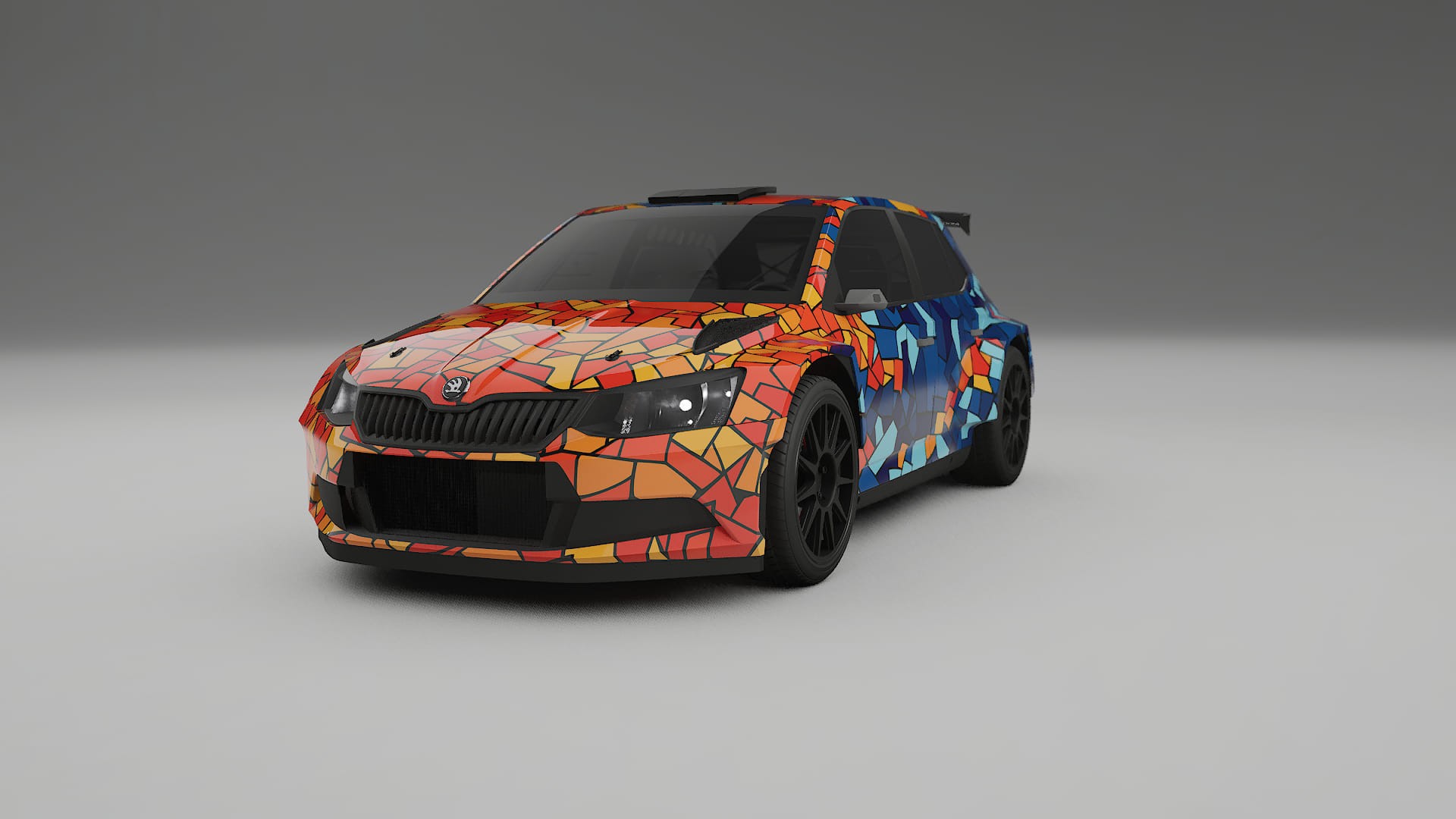 Škoda Fabia R5 6V BARCELONA – Designad Wrap PPF-sats i utskrivbar polyuretanfilm