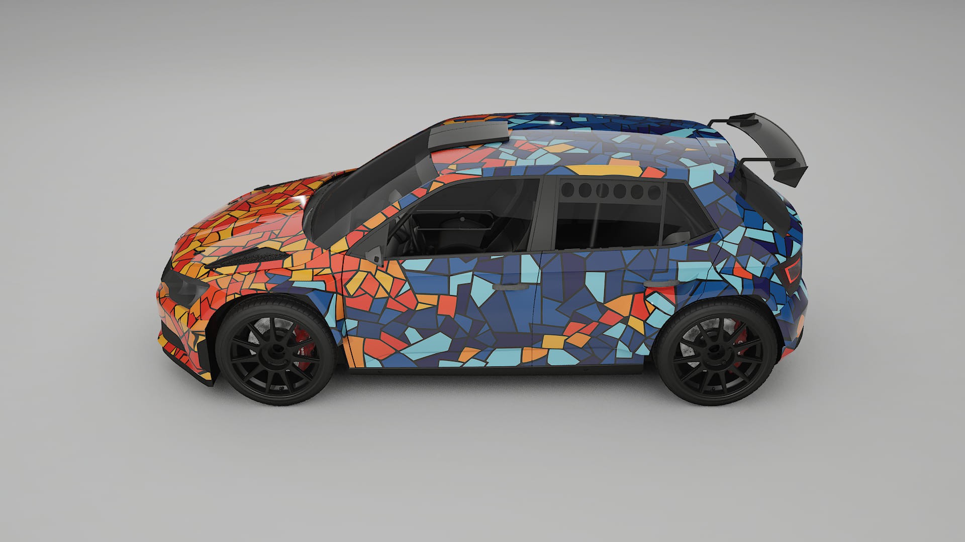 Škoda Fabia R5 6V BARCELONA – Designad Wrap PPF-sats i utskrivbar polyuretanfilm