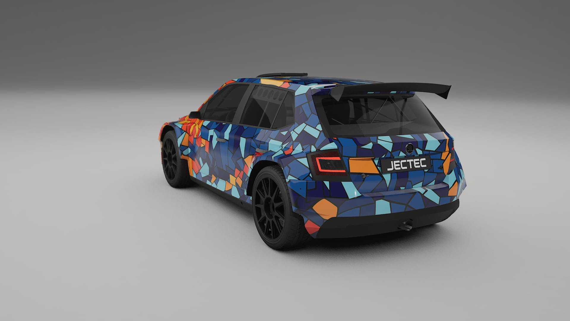 Škoda Fabia R5 6V BARCELONA – Designad Wrap PPF-sats i utskrivbar polyuretanfilm