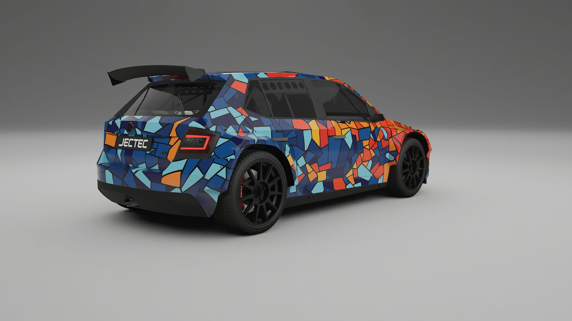Škoda Fabia R5 6V BARCELONA – Designad Wrap PPF-sats i utskrivbar polyuretanfilm