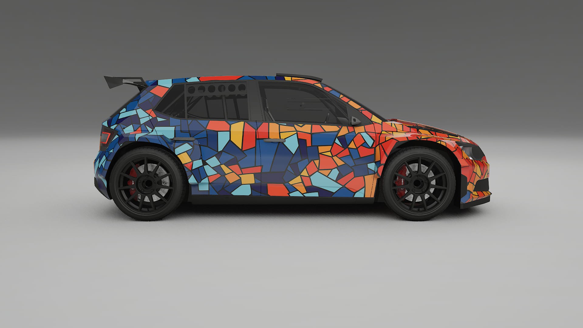 Škoda Fabia R5 6V BARCELONA – Designad Wrap PPF-sats i utskrivbar polyuretanfilm