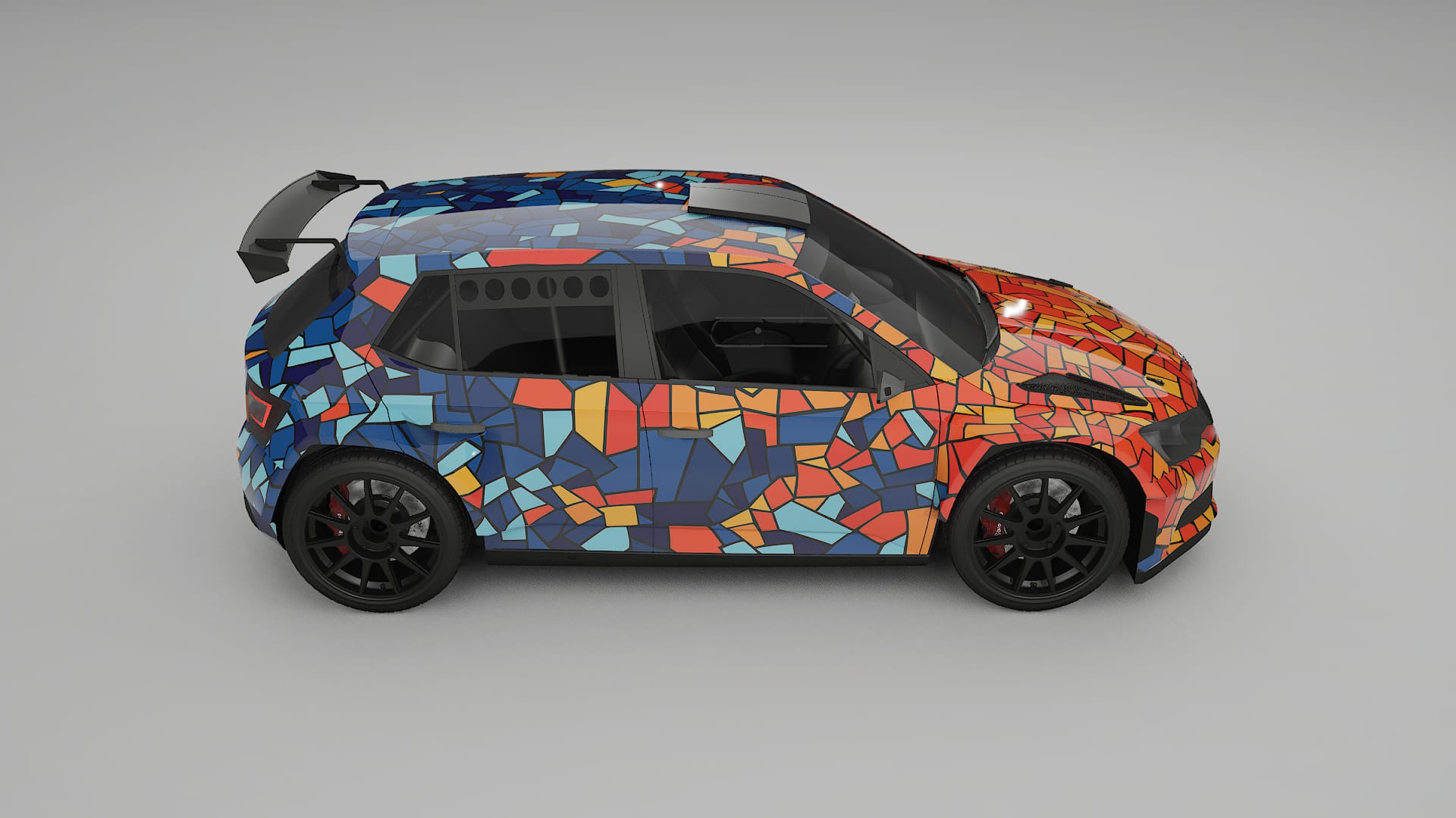 Škoda Fabia R5 6V BARCELONA – Designad Wrap PPF-sats i utskrivbar polyuretanfilm