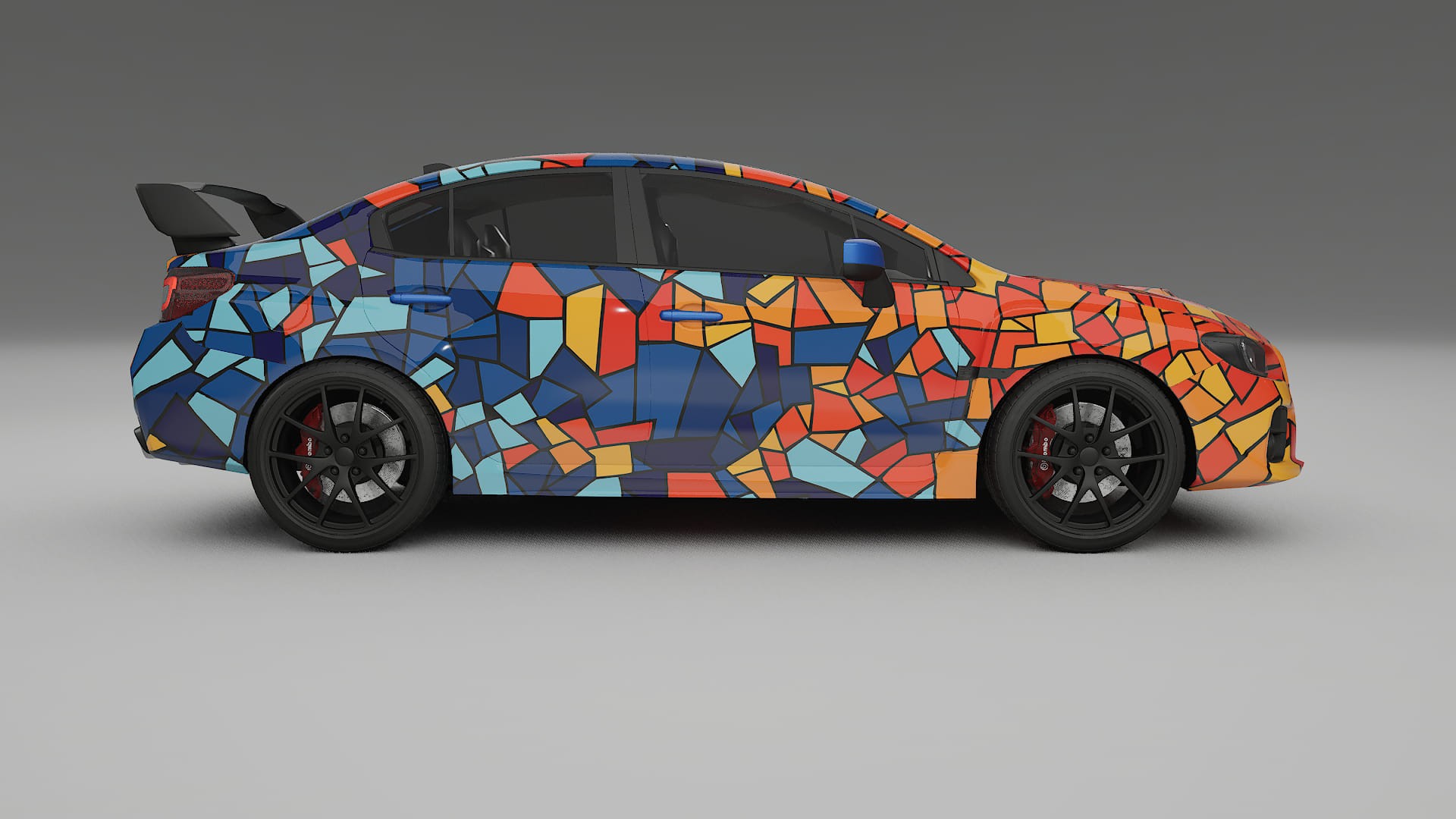 Subaru Impreza WRX Sti VA prefacelift pre-LCI BARCELONA – Designad Wrap PPF-sats i utskrivbar polyuretanfilm