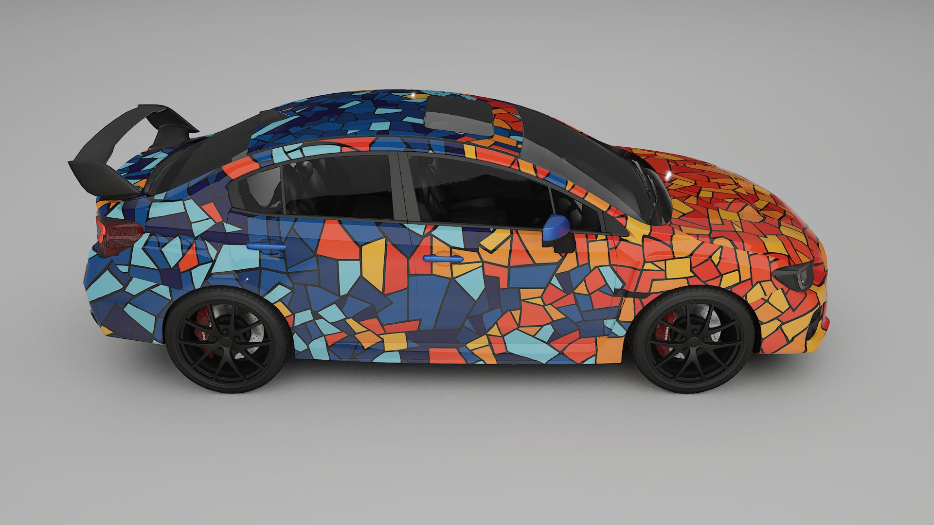 Subaru Impreza WRX Sti VA prefacelift pre-LCI BARCELONA – Designad Wrap PPF-sats i utskrivbar polyuretanfilm