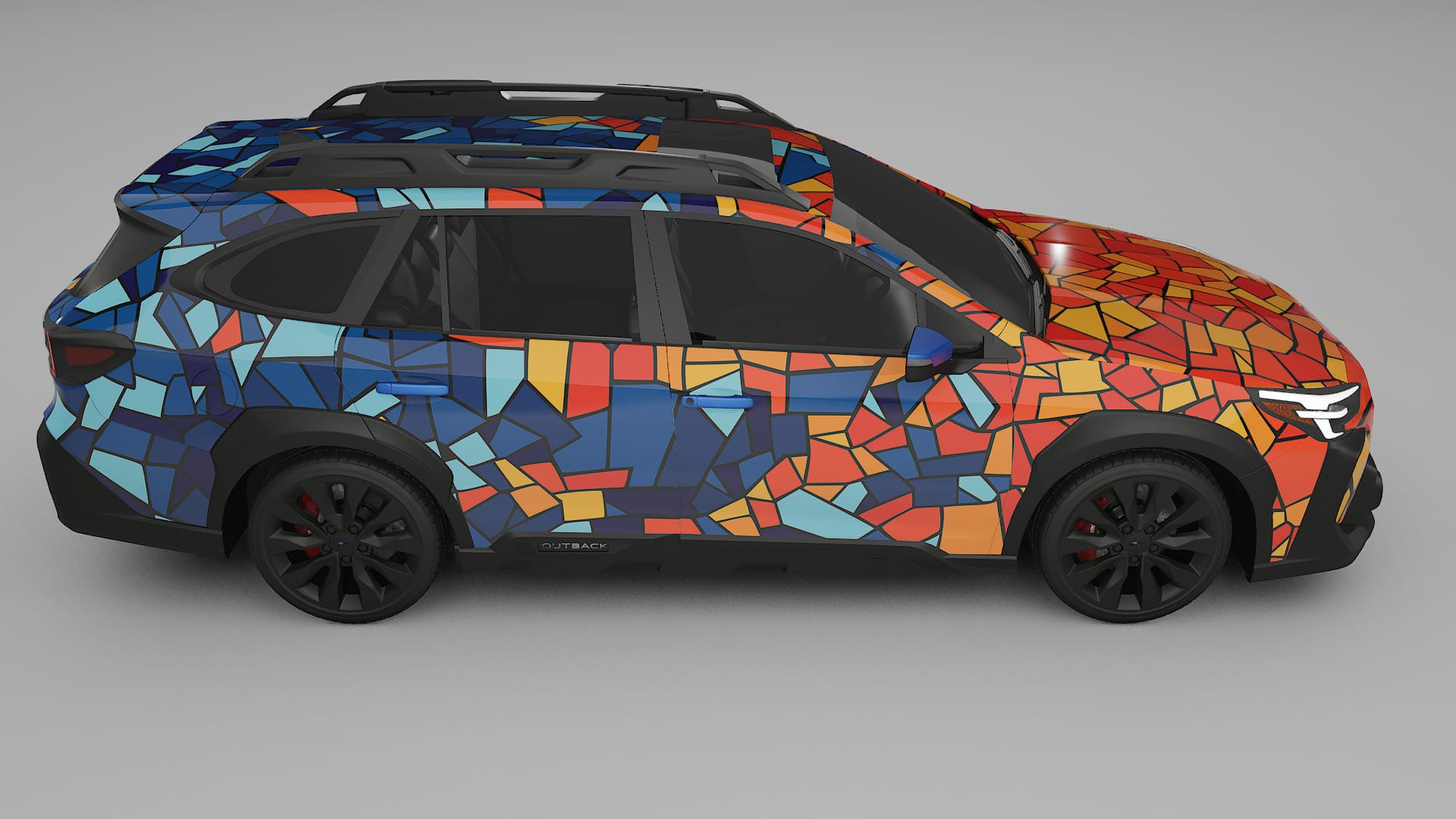 Subaru Outback VI BS prefacelift pre-LCI BARCELONA – Designad Wrap PPF-sats i utskrivbar polyuretanfilm