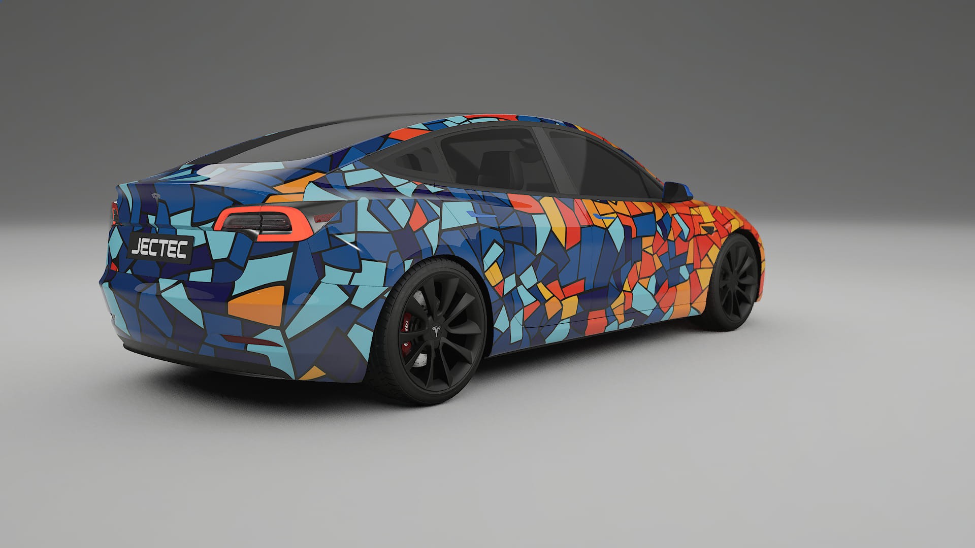 Tesla Model 3 BARCELONA – Designad Wrap PPF-sats i utskrivbar polyuretanfilm