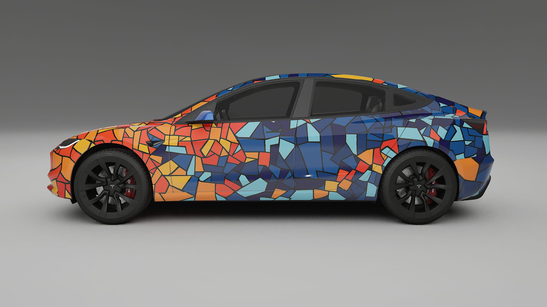 Tesla Model 3 Highland BARCELONA – Designad Wrap PPF-sats i utskrivbar polyuretanfilm