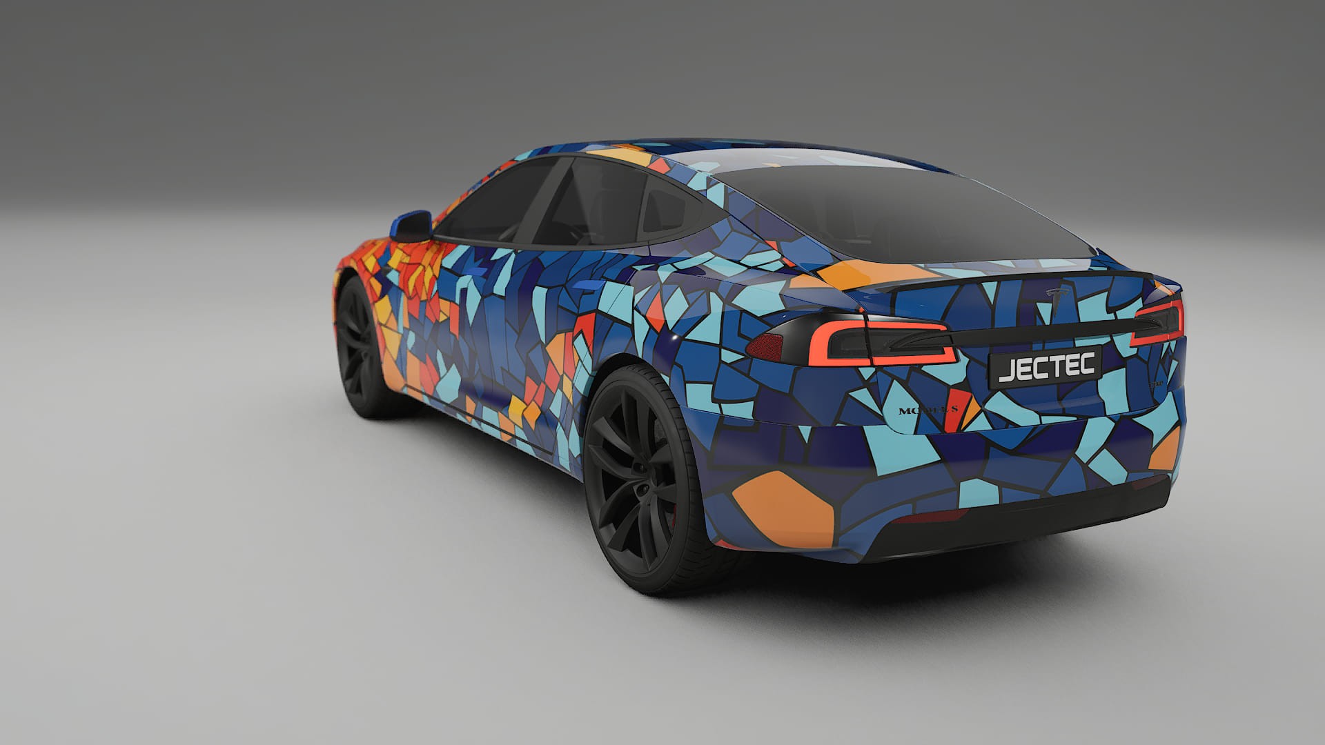 Tesla Model-S Refresh BARCELONA – Designad Wrap PPF-sats i utskrivbar polyuretanfilm