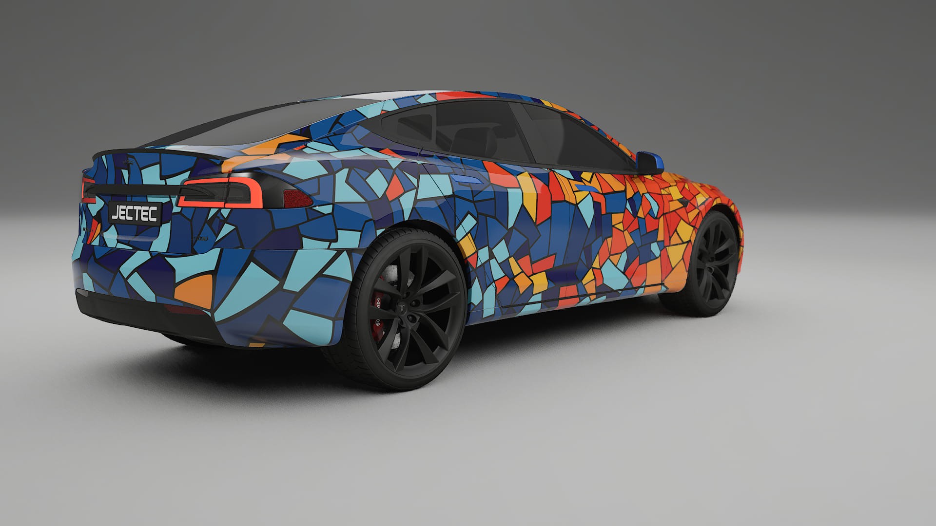 Tesla Model-S Refresh BARCELONA – Designad Wrap PPF-sats i utskrivbar polyuretanfilm