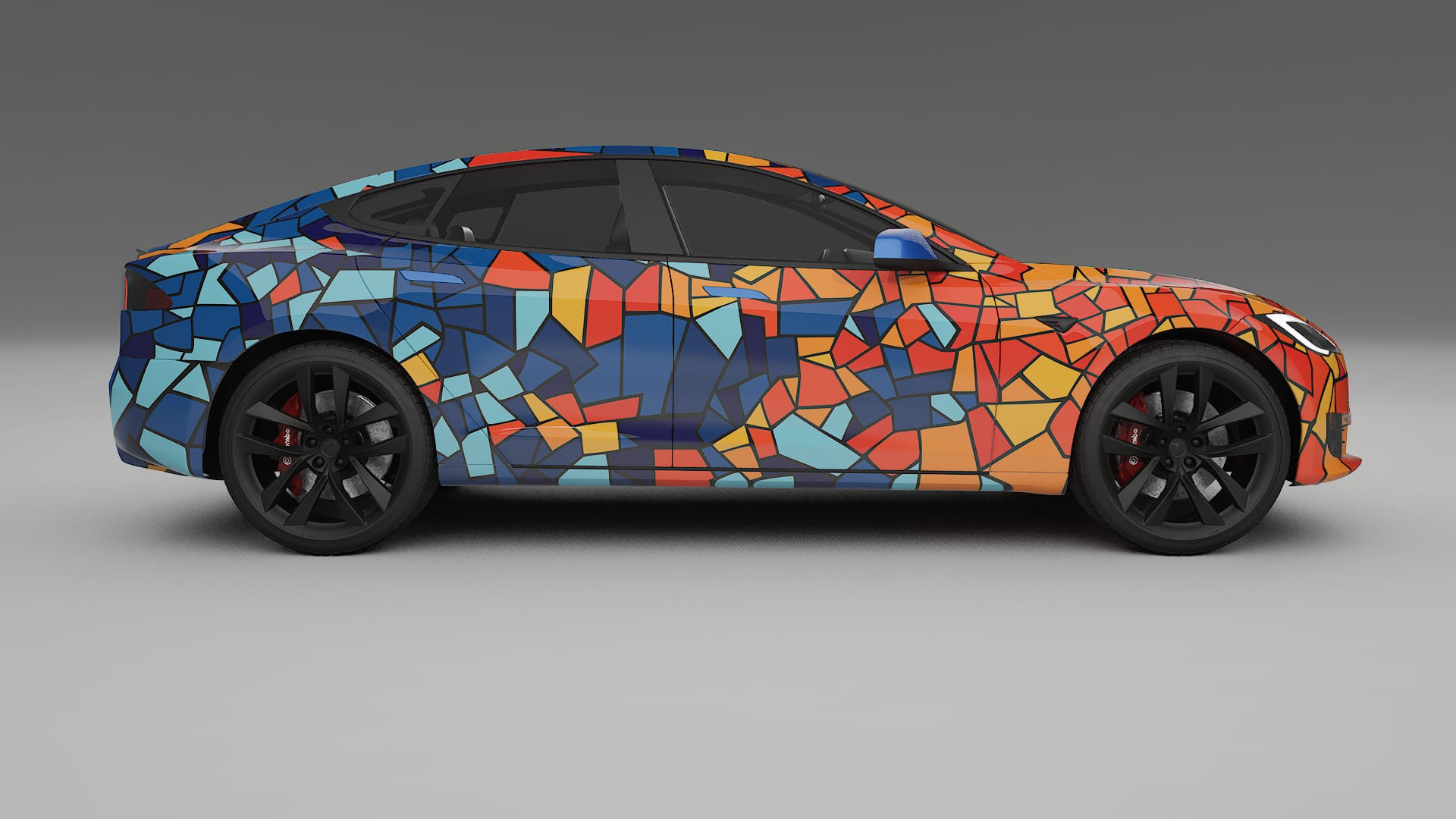 Tesla Model-S Refresh BARCELONA – Designad Wrap PPF-sats i utskrivbar polyuretanfilm