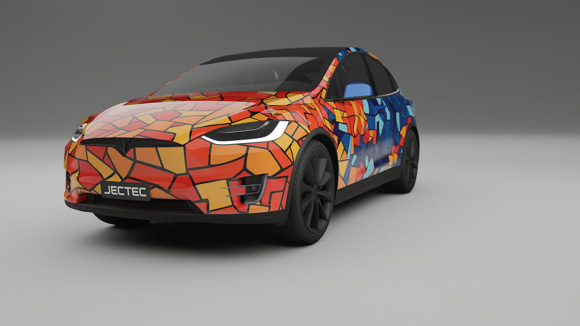 Tesla Model X BARCELONA – Designad Wrap PPF-sats i utskrivbar polyuretanfilm