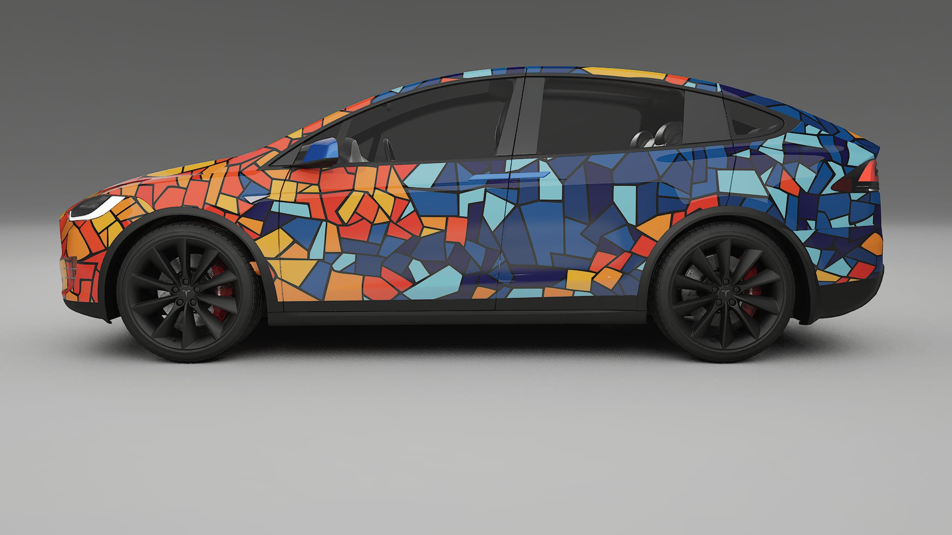 Tesla Model X BARCELONA – Designad Wrap PPF-sats i utskrivbar polyuretanfilm
