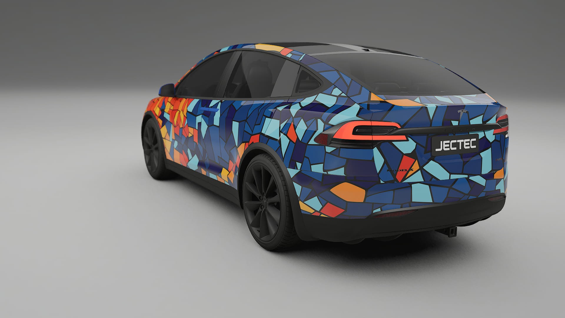 Tesla Model X BARCELONA – Designad Wrap PPF-sats i utskrivbar polyuretanfilm