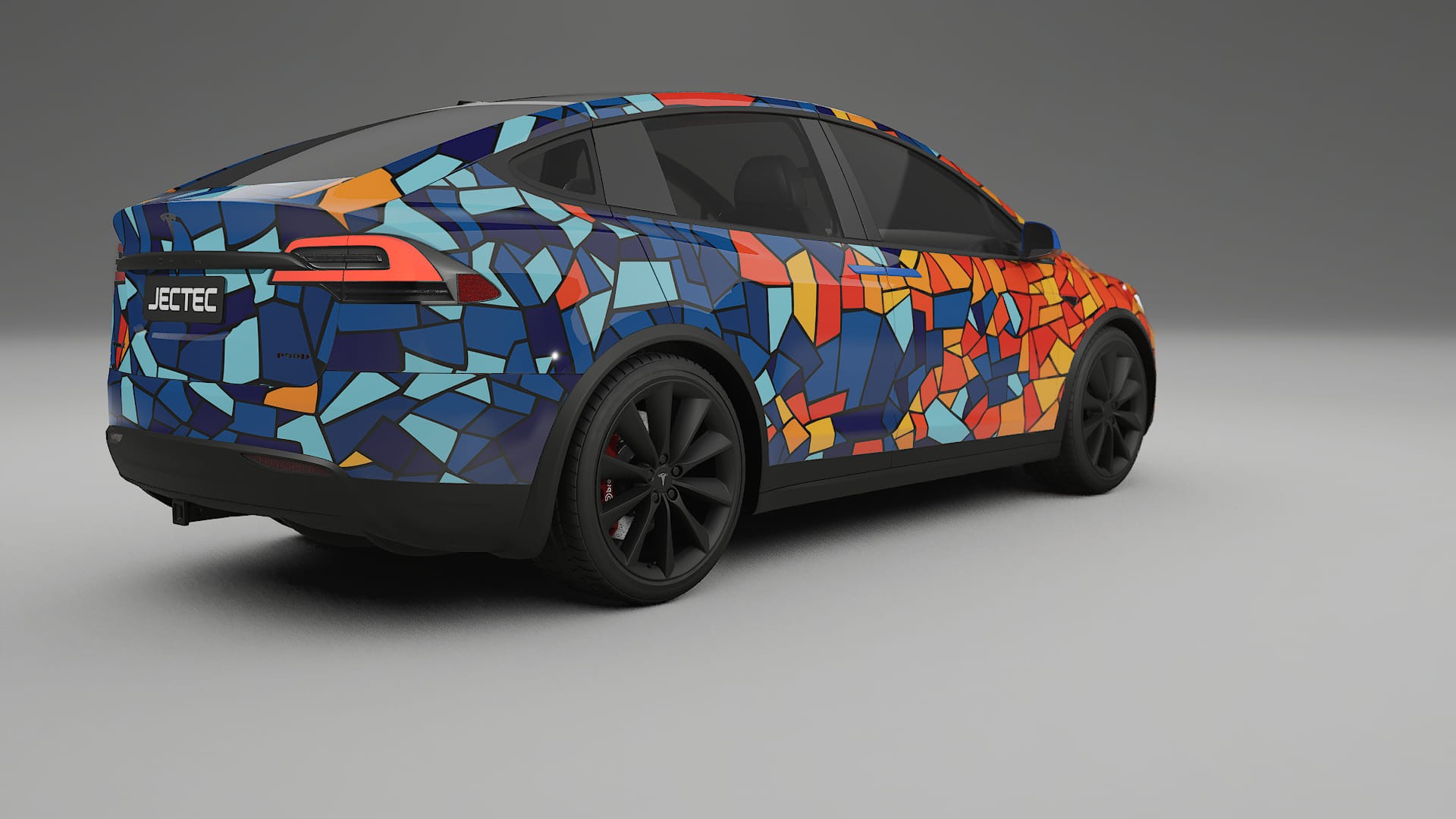 Tesla Model X BARCELONA – Designad Wrap PPF-sats i utskrivbar polyuretanfilm
