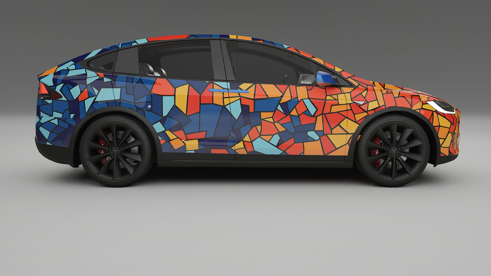Tesla Model X BARCELONA – Designad Wrap PPF-sats i utskrivbar polyuretanfilm