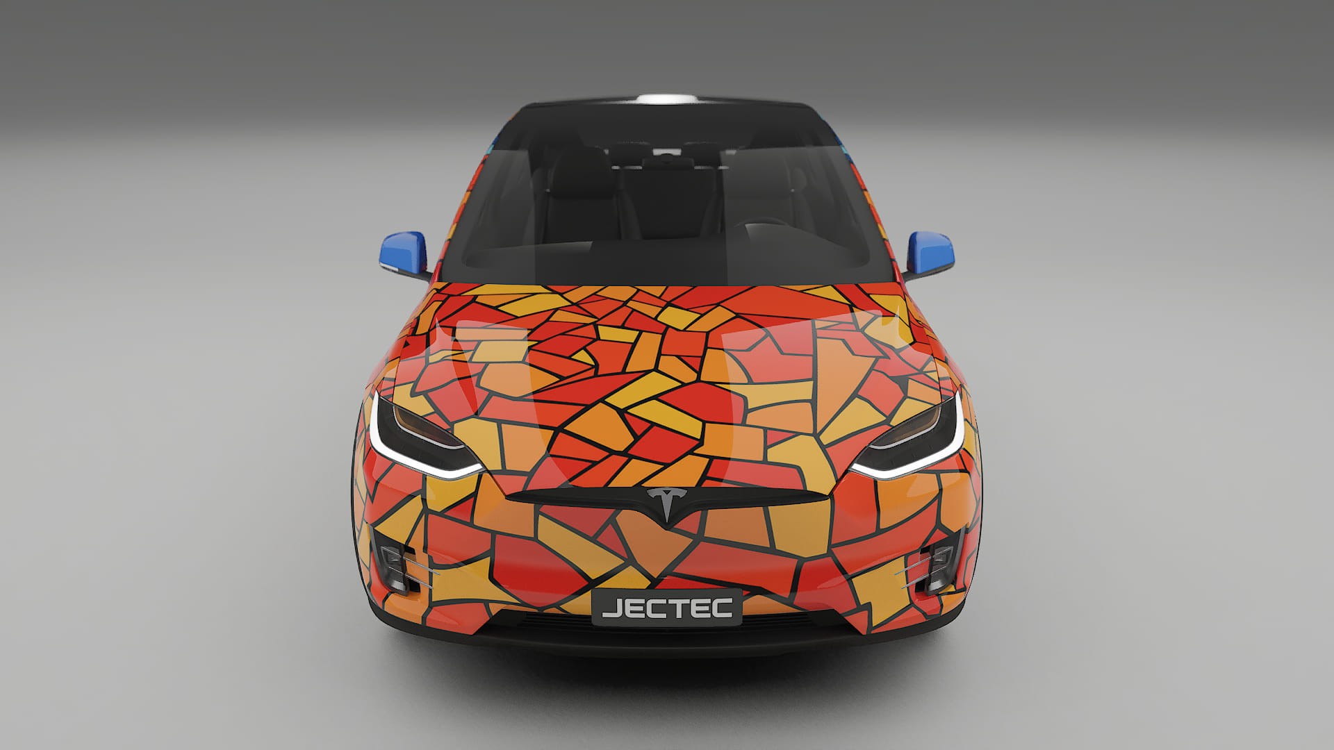 Tesla Model X BARCELONA – Designad Wrap PPF-sats i utskrivbar polyuretanfilm