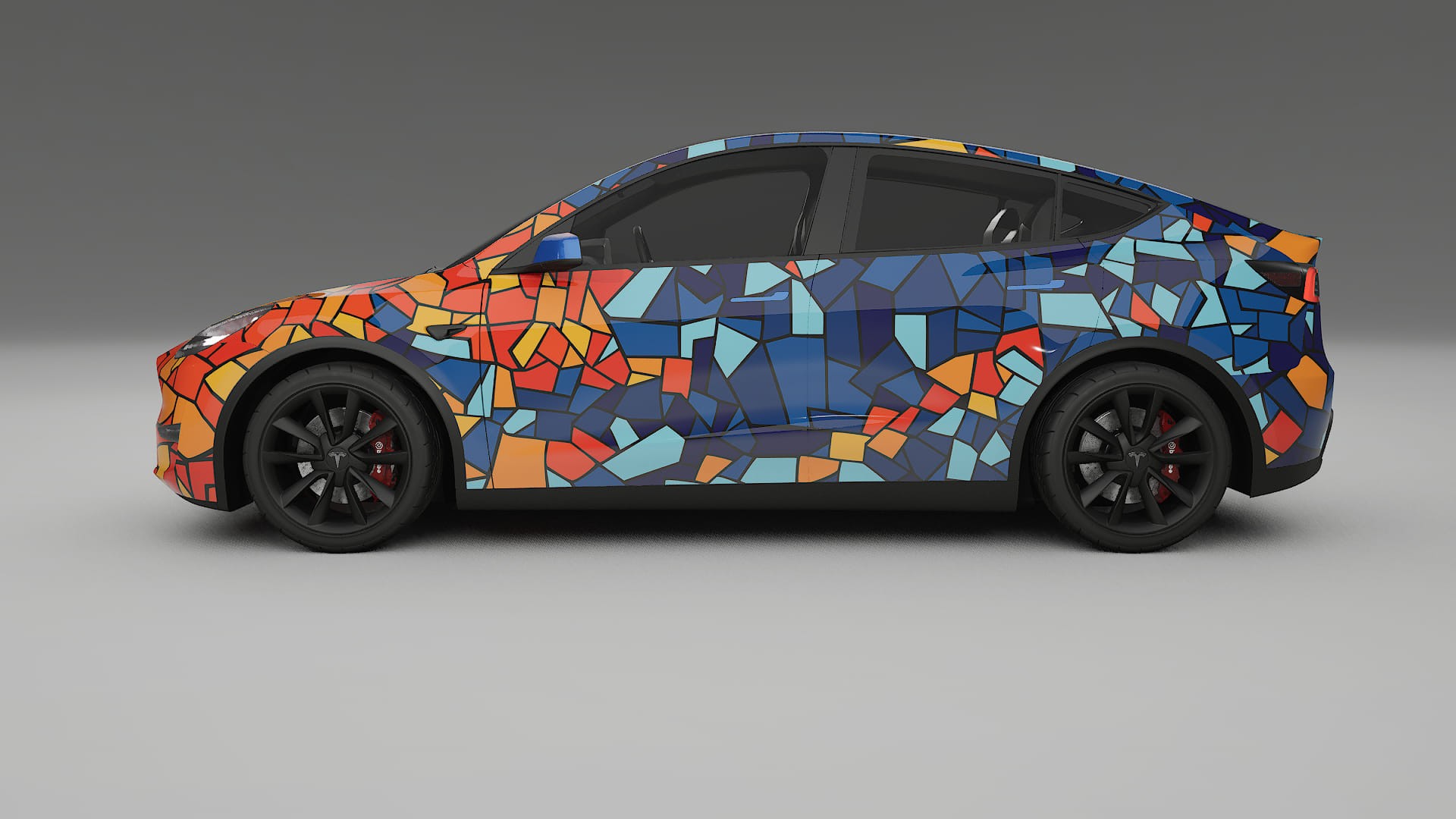 Tesla Model Y BARCELONA – Designad Wrap PPF-sats i utskrivbar polyuretanfilm