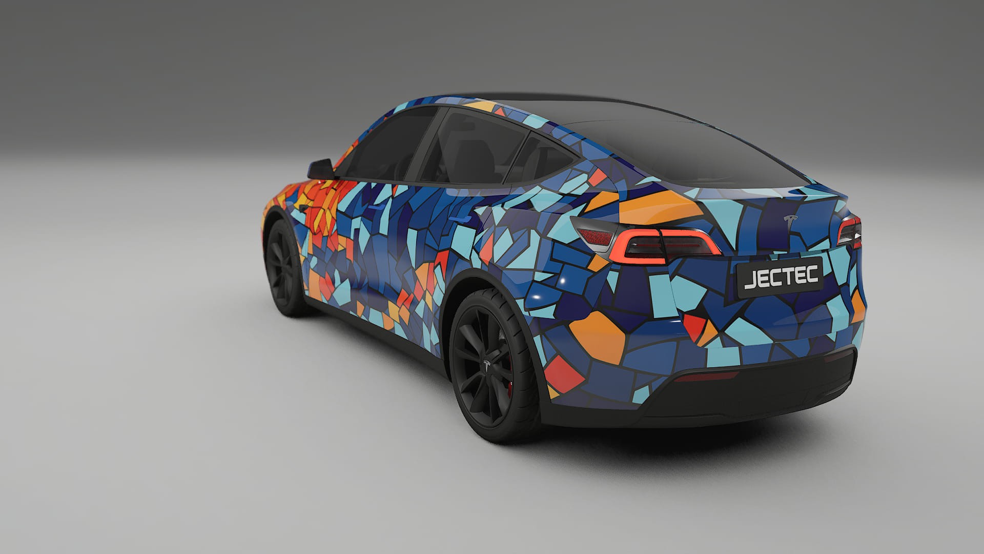 Tesla Model Y BARCELONA – Designad Wrap PPF-sats i utskrivbar polyuretanfilm