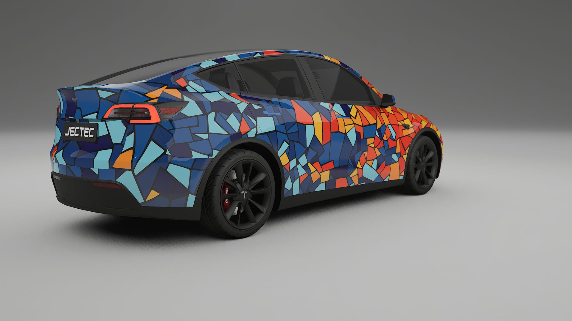 Tesla Model Y BARCELONA – Designad Wrap PPF-sats i utskrivbar polyuretanfilm