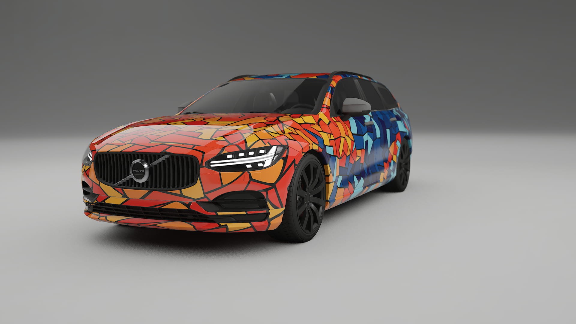 Volvo V90 P5 BARCELONA – Designad Wrap PPF-sats i utskrivbar polyuretanfilm