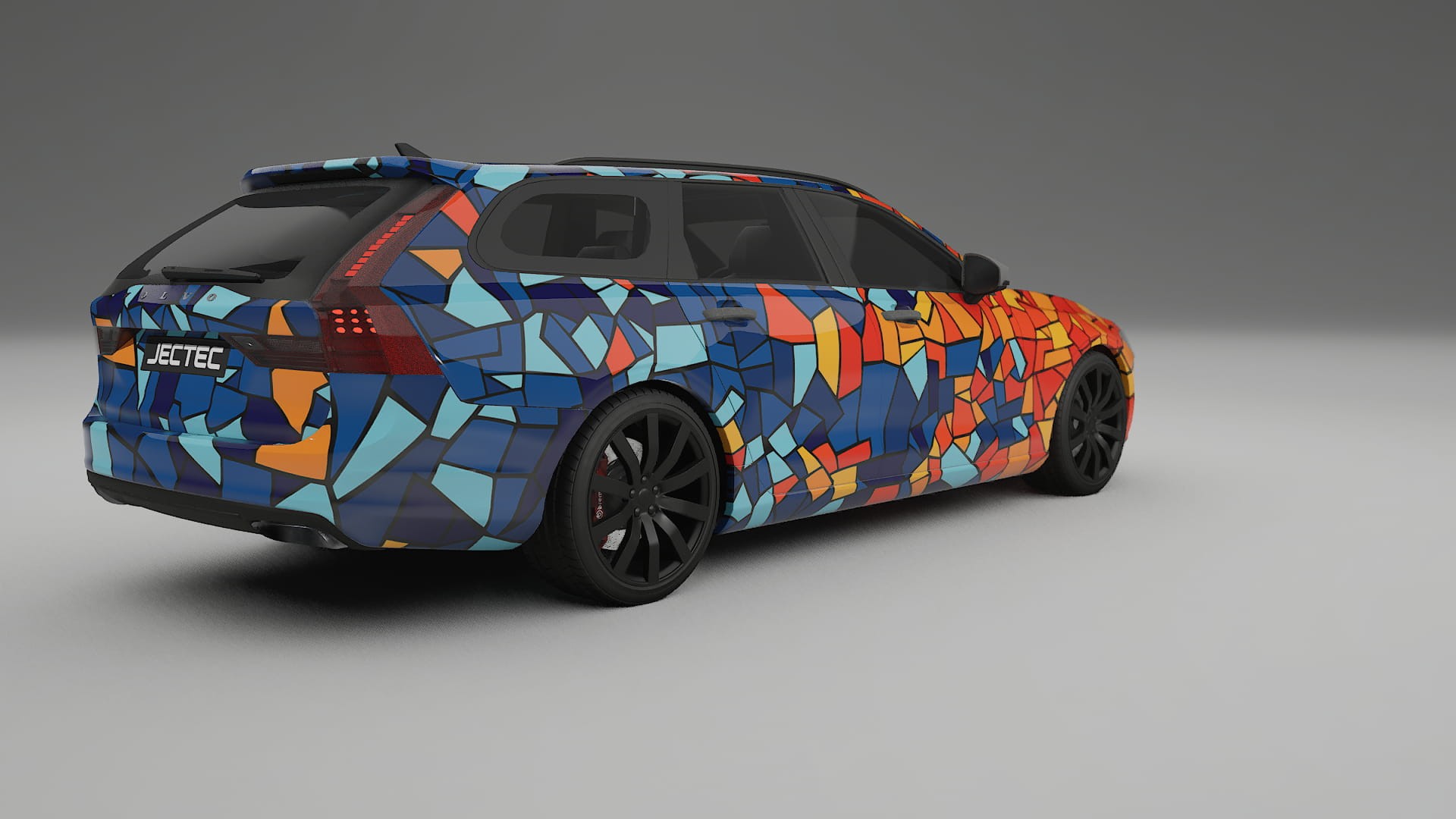 Volvo V90 P5 BARCELONA – Designad Wrap PPF-sats i utskrivbar polyuretanfilm