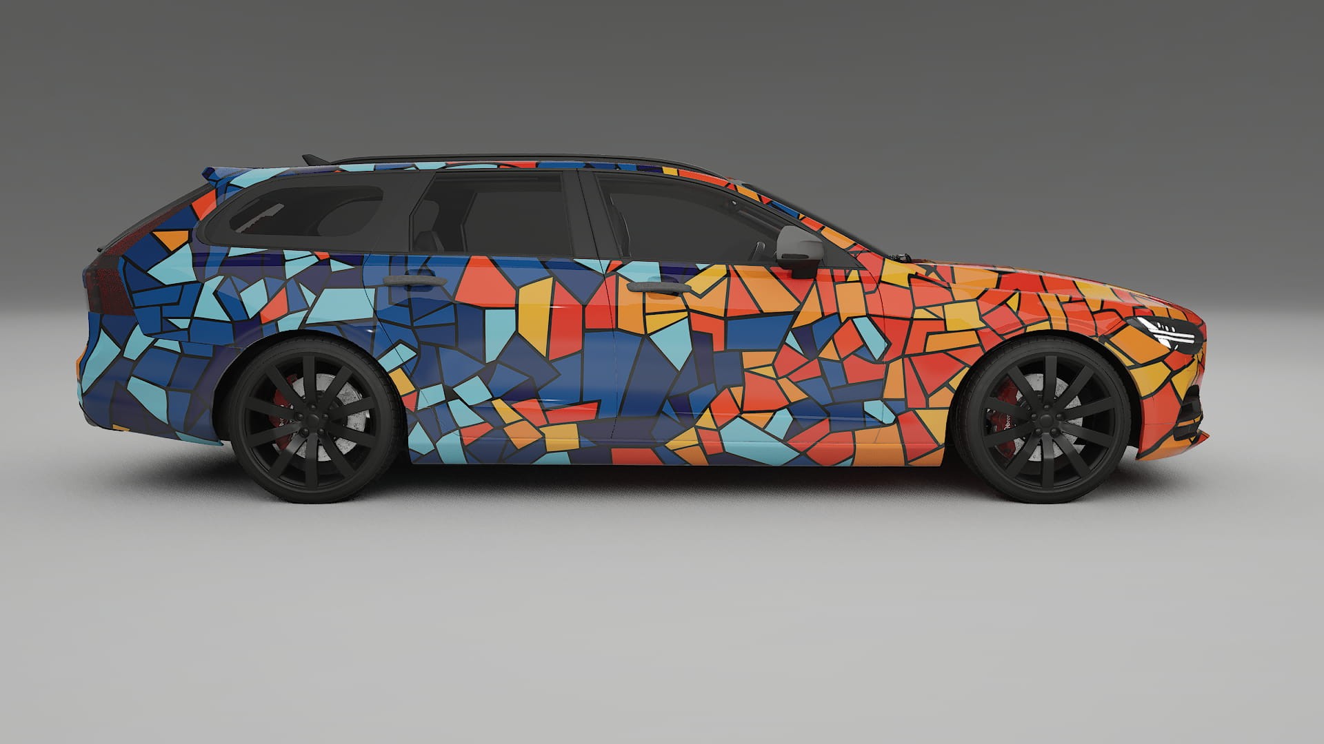 Volvo V90 P5 BARCELONA – Designad Wrap PPF-sats i utskrivbar polyuretanfilm