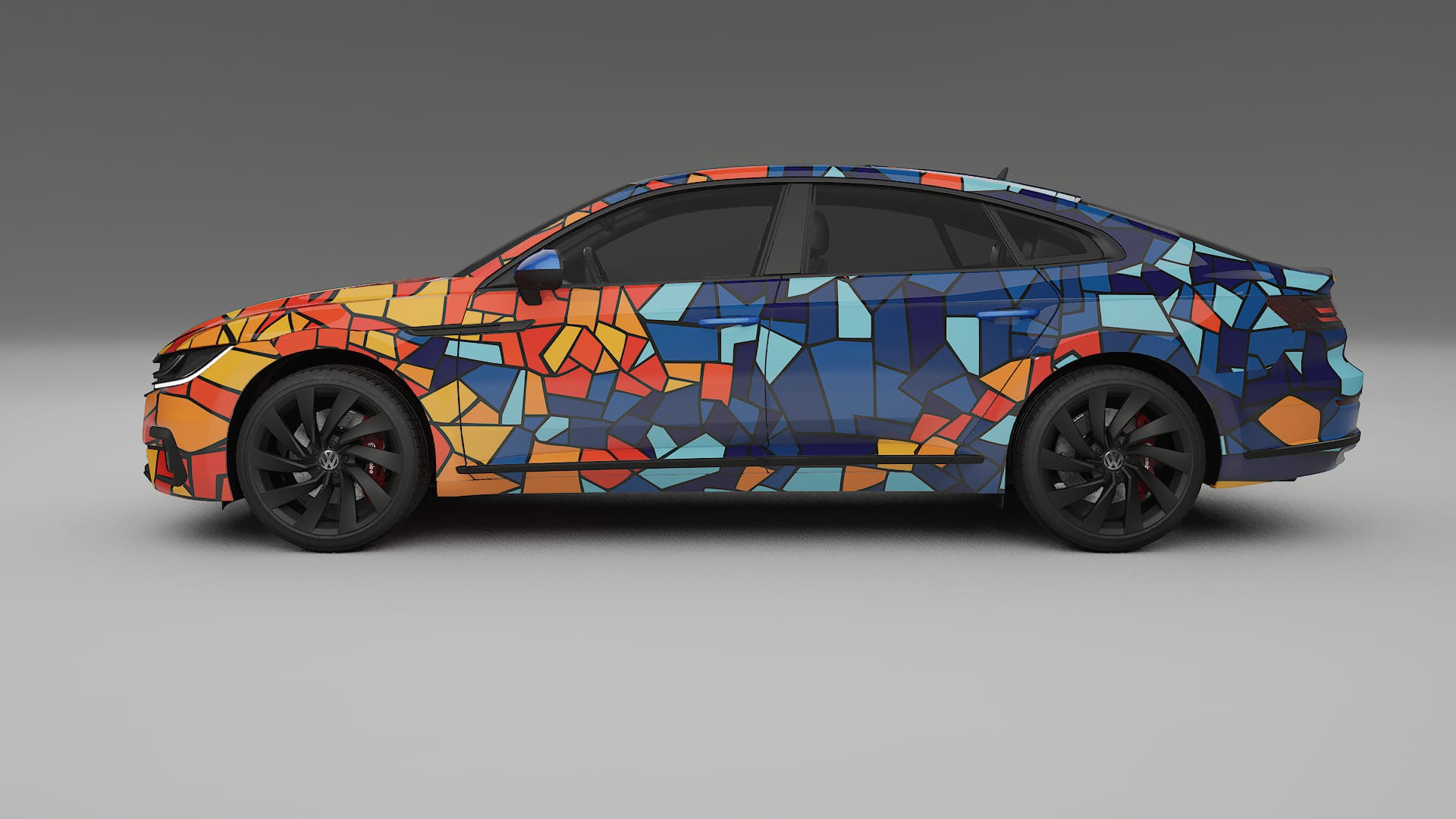 VW Arteon R 3H prefacelift pre-LCI BARCELONA – Designad Wrap PPF-sats i utskrivbar polyuretanfilm