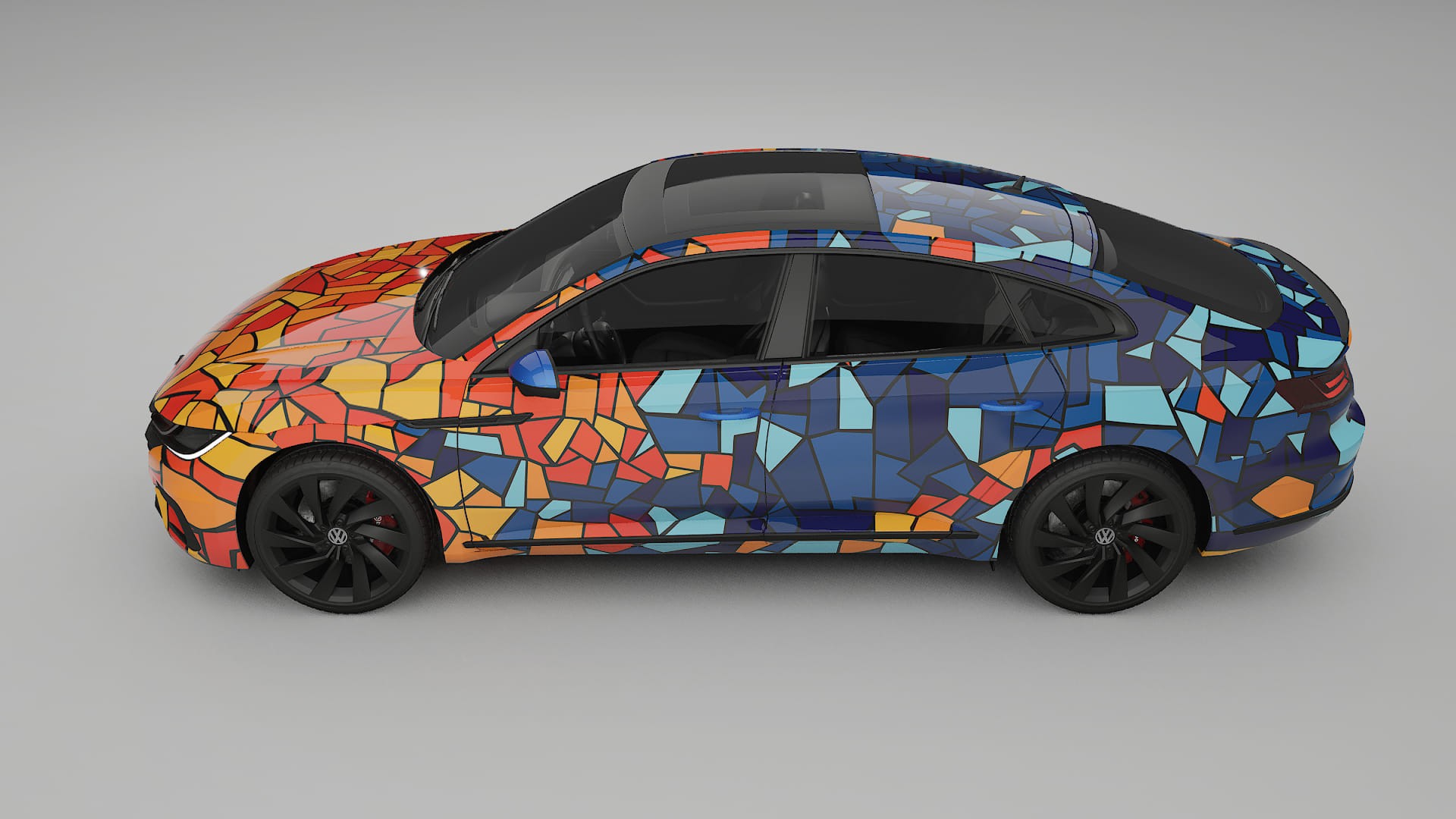 VW Arteon R 3H prefacelift pre-LCI BARCELONA – Designad Wrap PPF-sats i utskrivbar polyuretanfilm