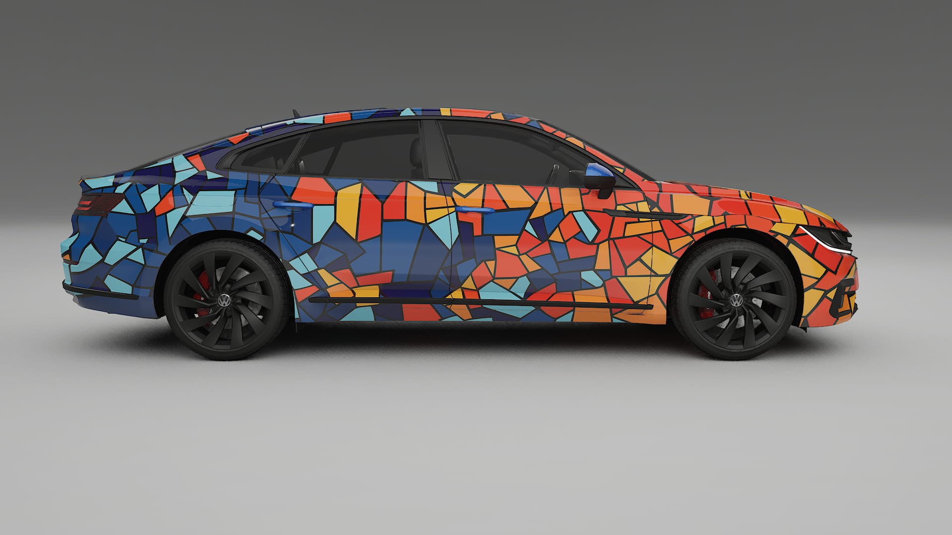 VW Arteon R 3H prefacelift pre-LCI BARCELONA – Designad Wrap PPF-sats i utskrivbar polyuretanfilm