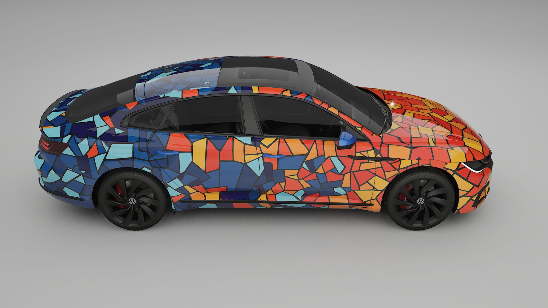 VW Arteon R 3H prefacelift pre-LCI BARCELONA – Designad Wrap PPF-sats i utskrivbar polyuretanfilm