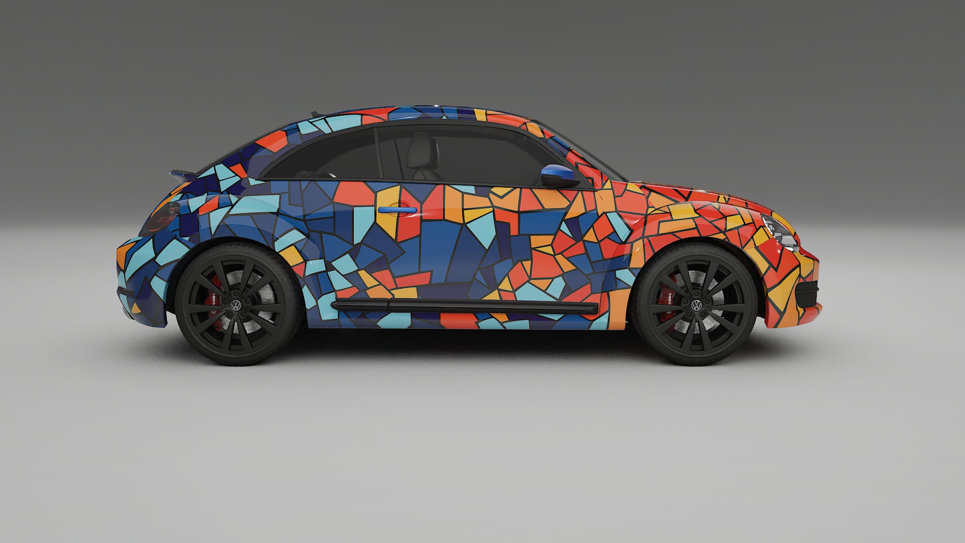 VW Beetle A5 prefacelift pre-LCI BARCELONA – Designad Wrap PPF-sats i utskrivbar polyuretanfilm