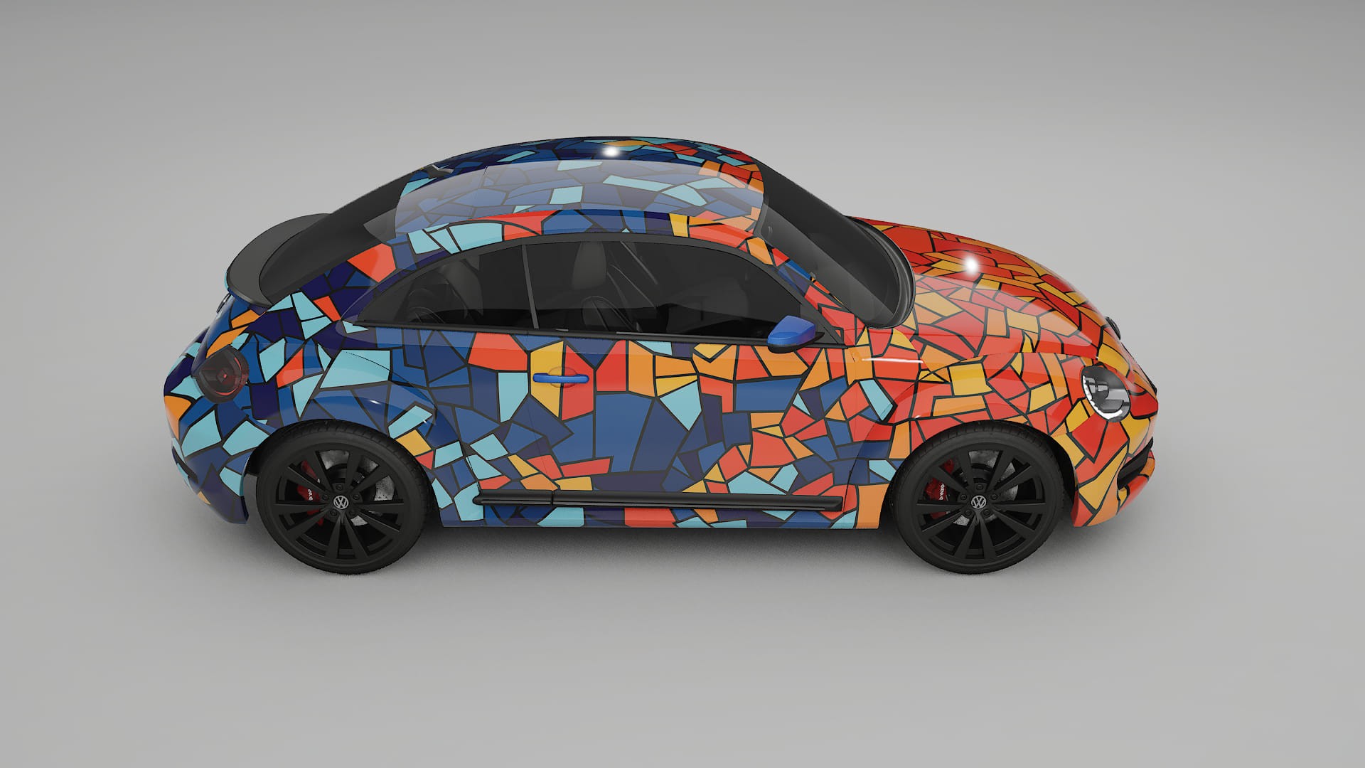 VW Beetle A5 prefacelift pre-LCI BARCELONA – Designad Wrap PPF-sats i utskrivbar polyuretanfilm