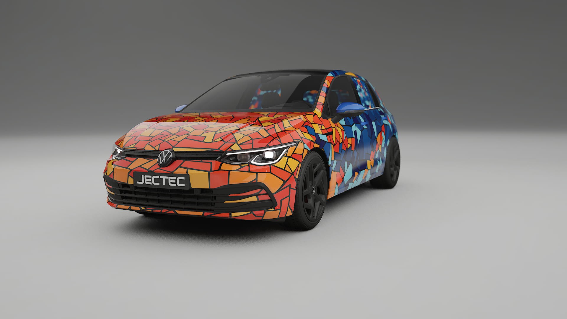 VW Golf Mk8 BARCELONA – Designad Wrap PPF-sats i utskrivbar polyuretanfilm