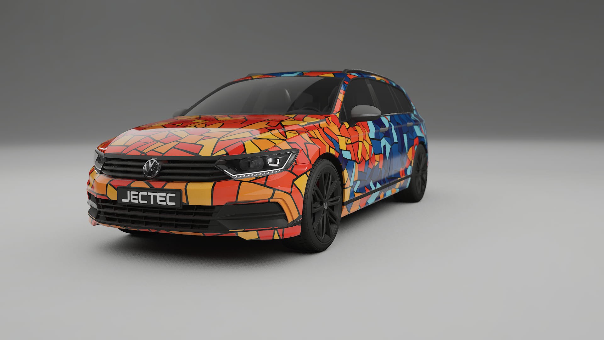 VW Passat VariantR B8 BARCELONA – Designad Wrap PPF-sats i utskrivbar polyuretanfilm