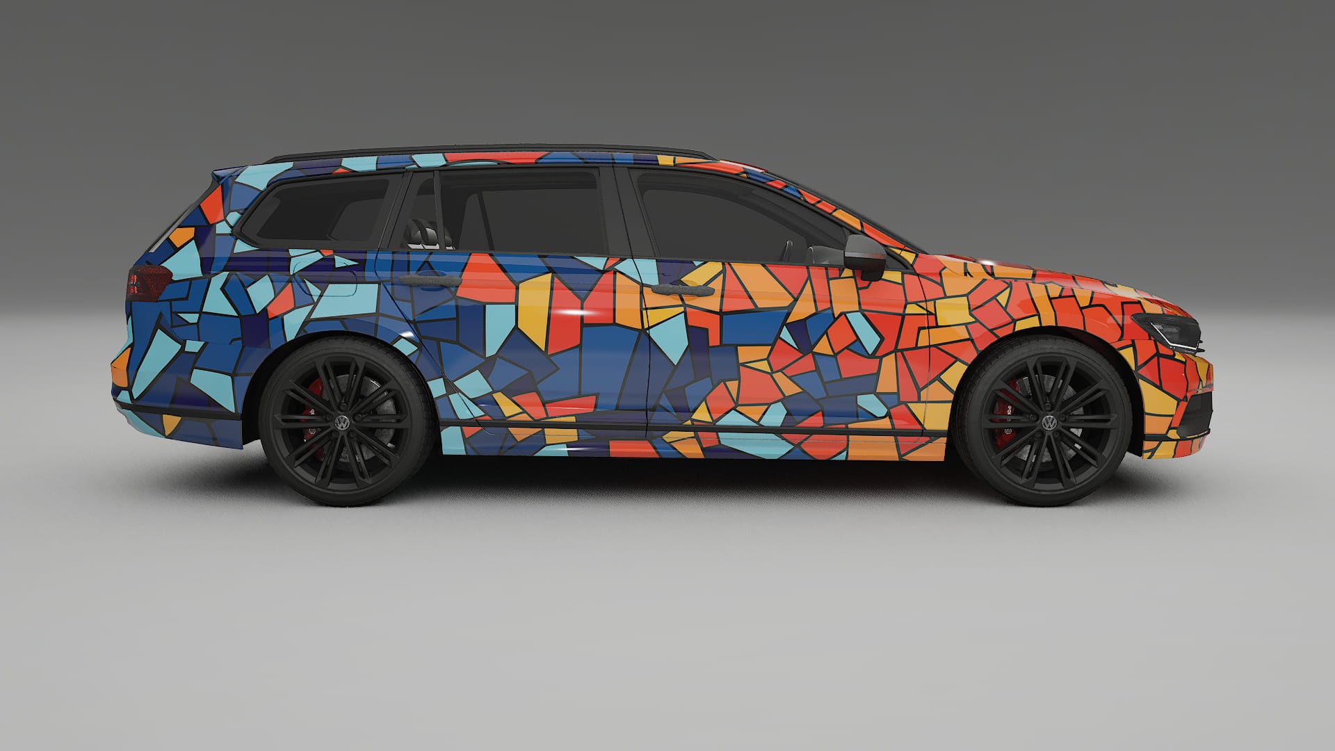 VW Passat VariantR B8 BARCELONA – Designad Wrap PPF-sats i utskrivbar polyuretanfilm