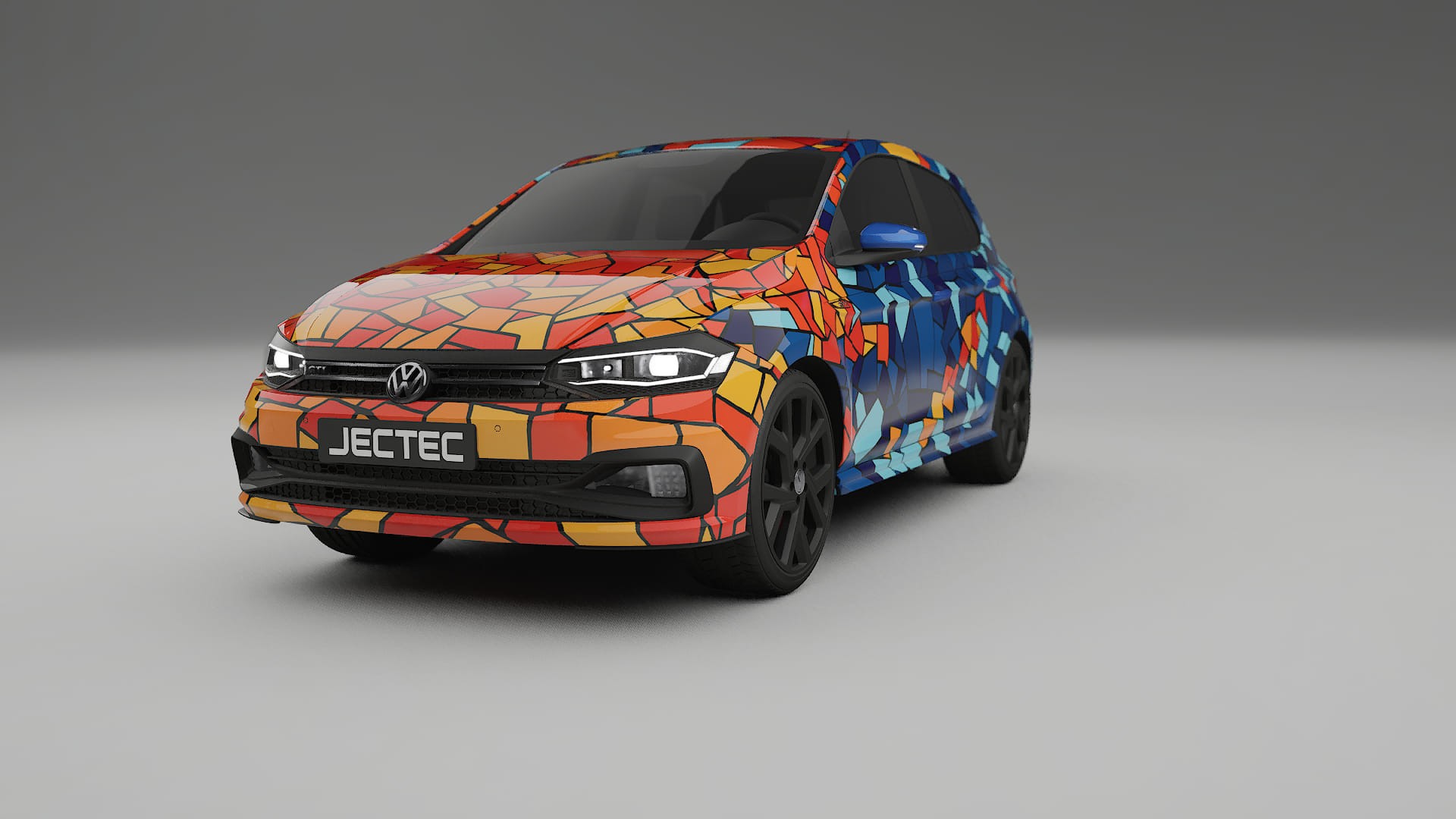 VW Polo GTI VI BARCELONA – Designad Wrap PPF-sats i utskrivbar polyuretanfilm