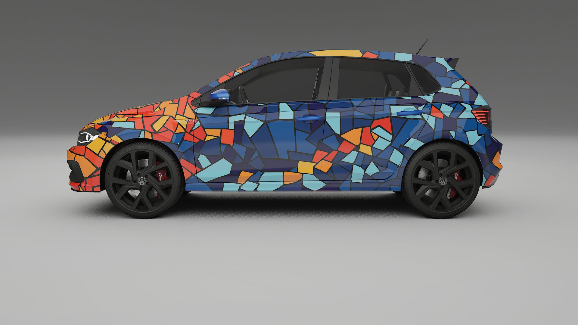 VW Polo GTI VI BARCELONA – Designad Wrap PPF-sats i utskrivbar polyuretanfilm