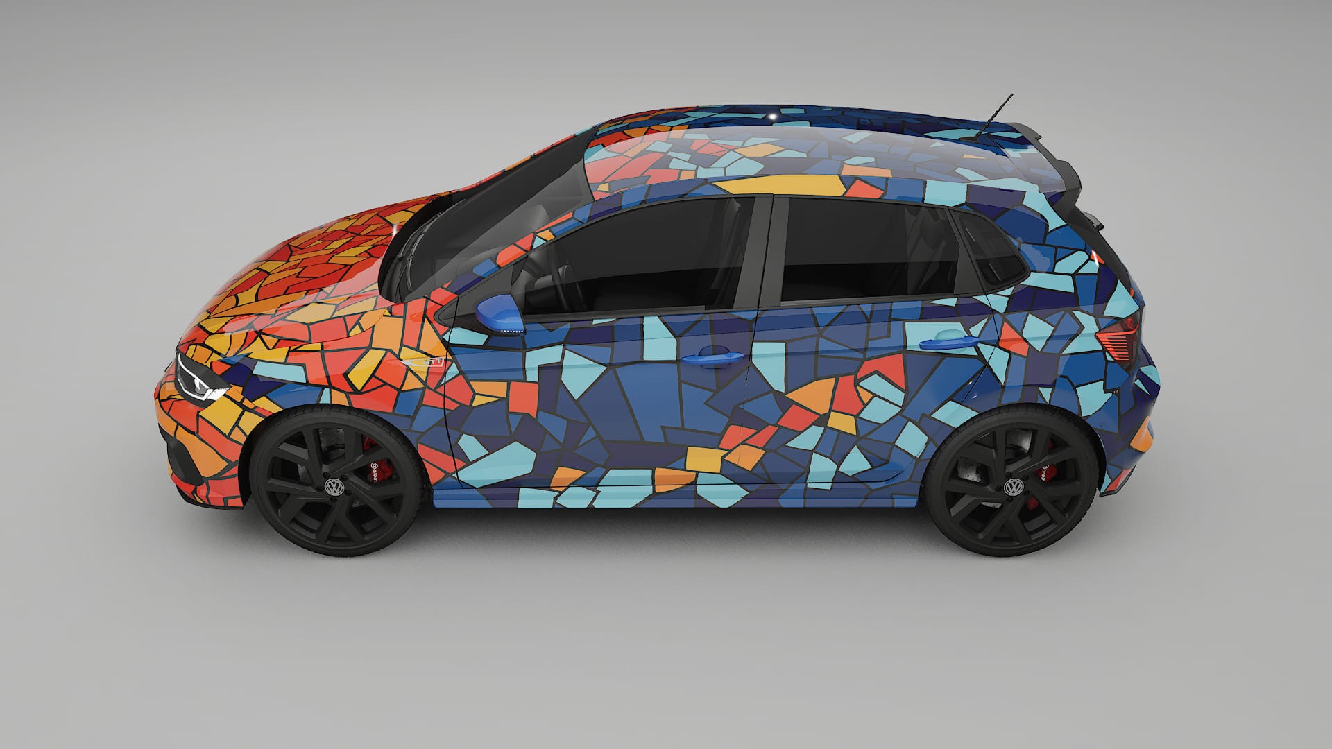 VW Polo GTI VI BARCELONA – Designad Wrap PPF-sats i utskrivbar polyuretanfilm