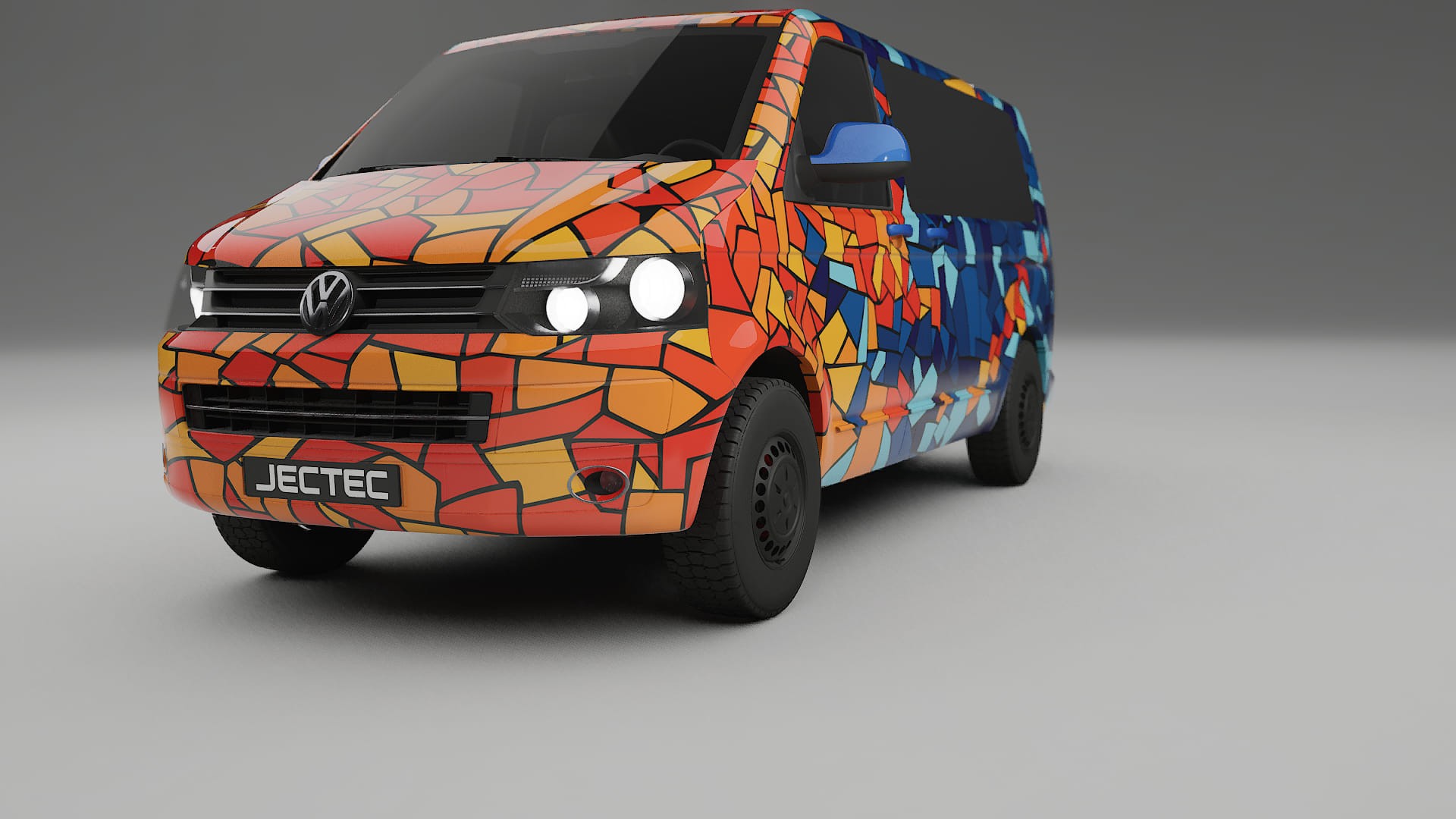 VW Transporter T5 Caravelle BARCELONA – Designad Wrap PPF-sats i utskrivbar polyuretanfilm