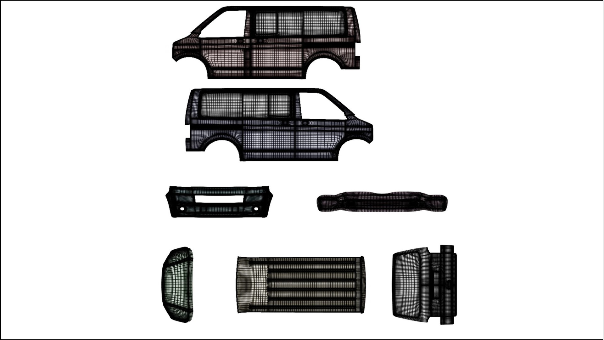 VW Transporter T5 Caravelle BARCELONA – Designad Wrap PPF-sats i utskrivbar polyuretanfilm