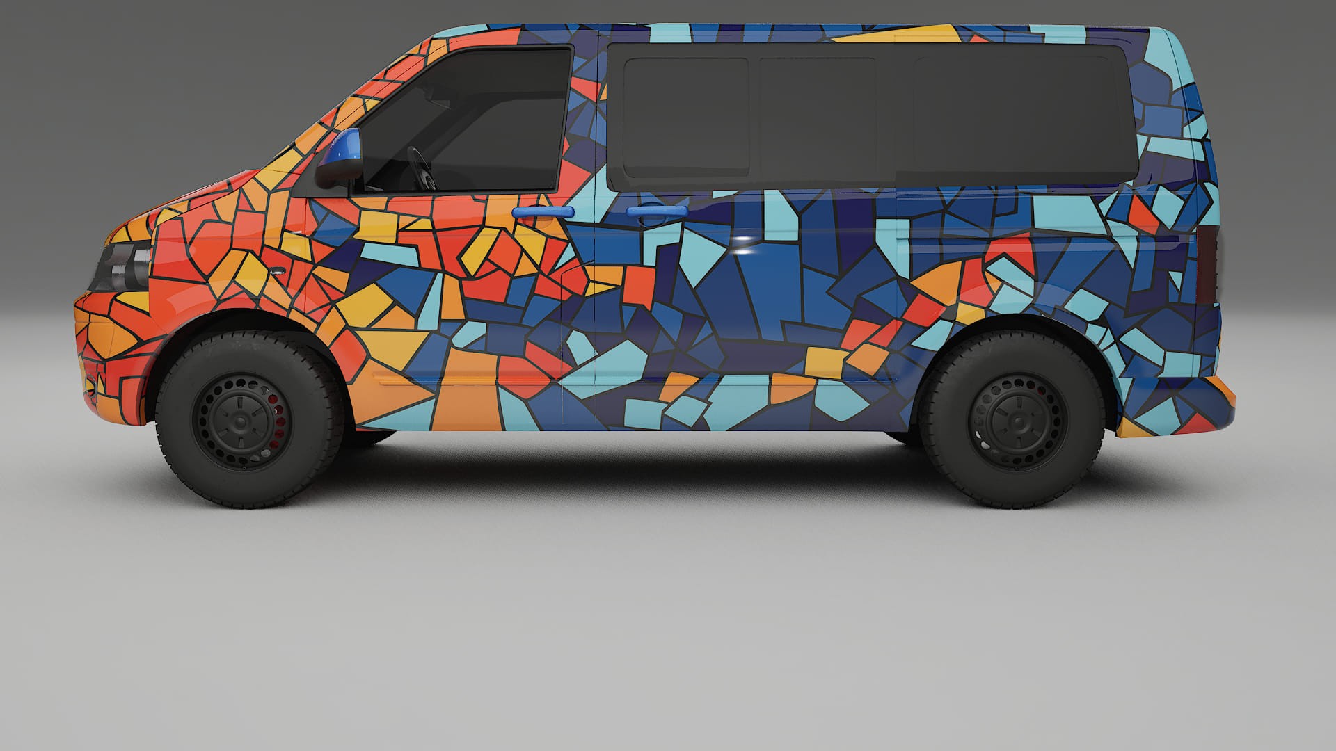 VW Transporter T5 Caravelle BARCELONA – Designad Wrap PPF-sats i utskrivbar polyuretanfilm