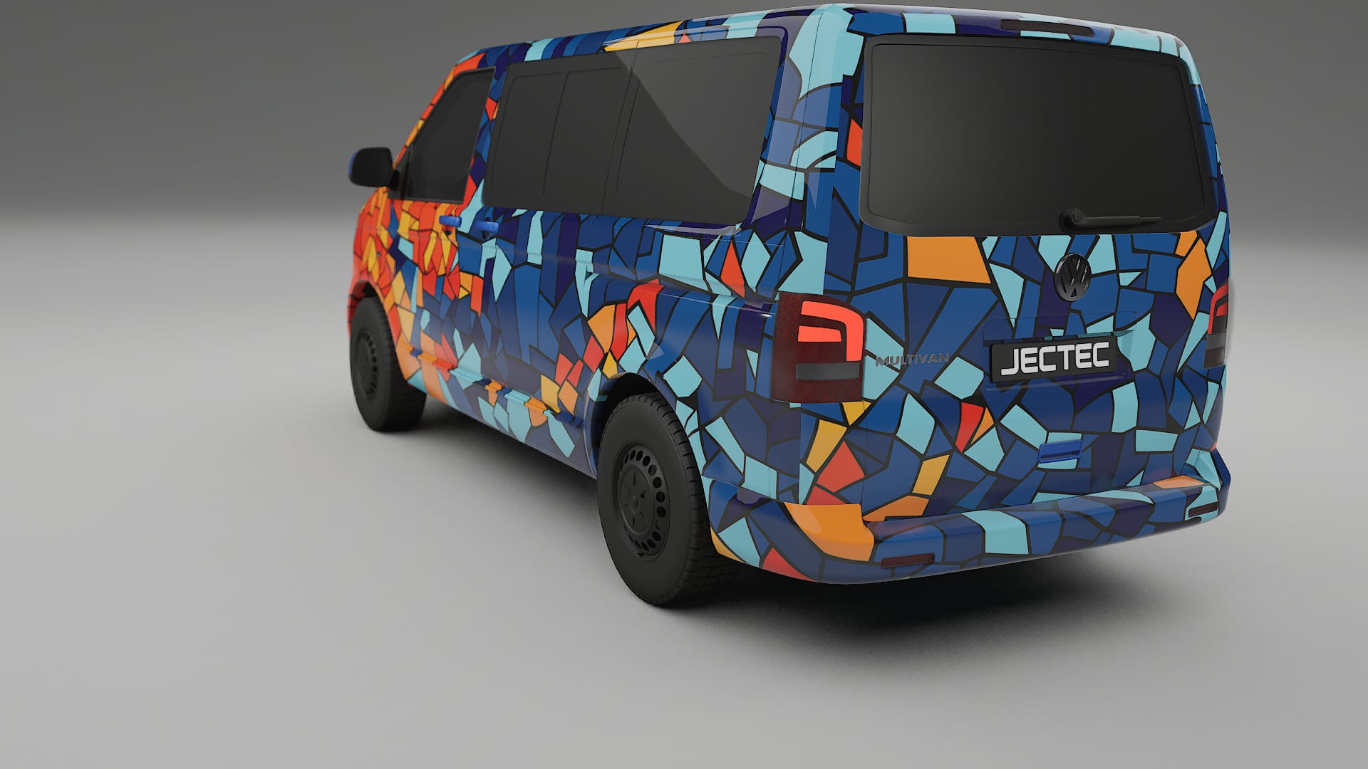 VW Transporter T5 Caravelle BARCELONA – Designad Wrap PPF-sats i utskrivbar polyuretanfilm