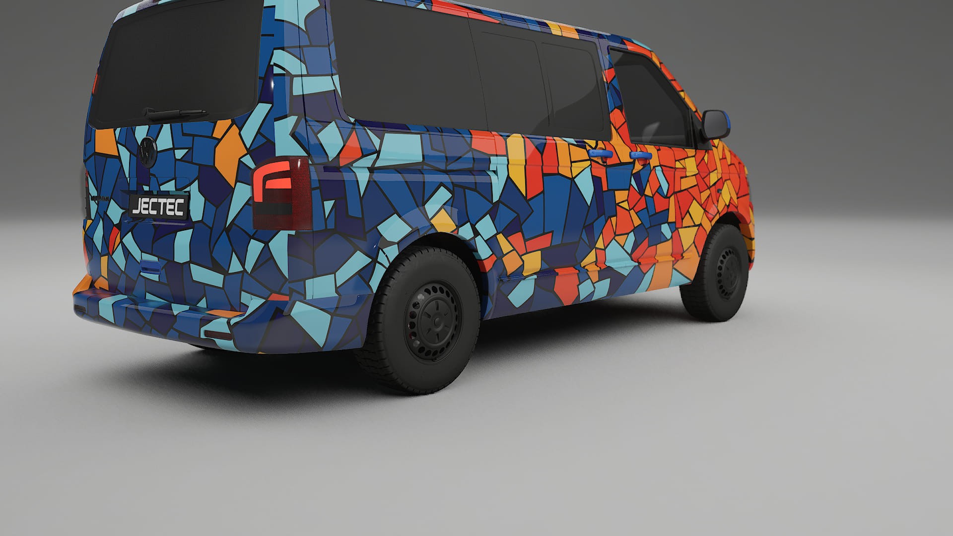VW Transporter T5 Caravelle BARCELONA – Designad Wrap PPF-sats i utskrivbar polyuretanfilm