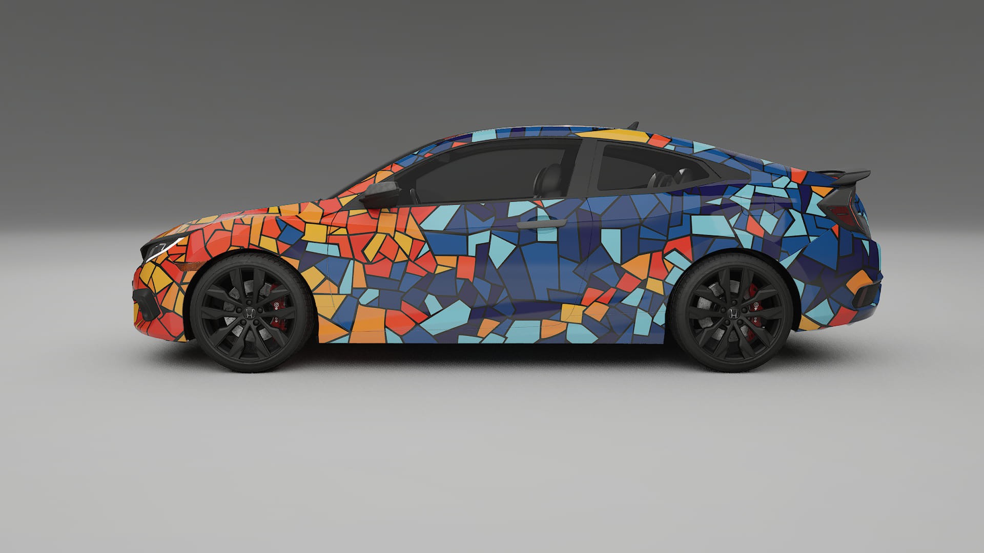 Honda Civic coupe prefacelift pre-LCI BARCELONA – Designad Wrap PPF-sats i utskrivbar polyuretanfilm