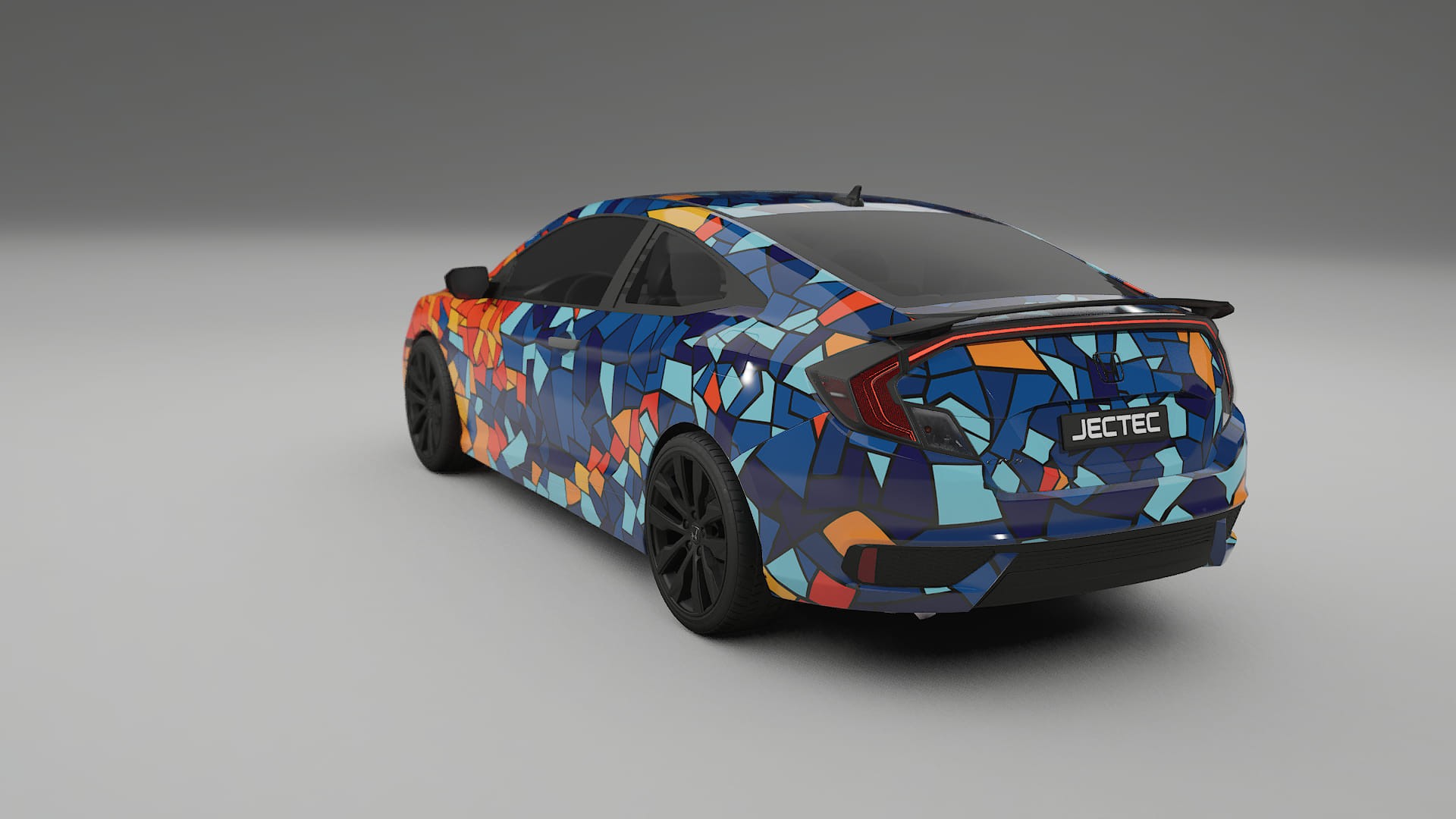 Honda Civic coupe prefacelift pre-LCI BARCELONA – Designad Wrap PPF-sats i utskrivbar polyuretanfilm