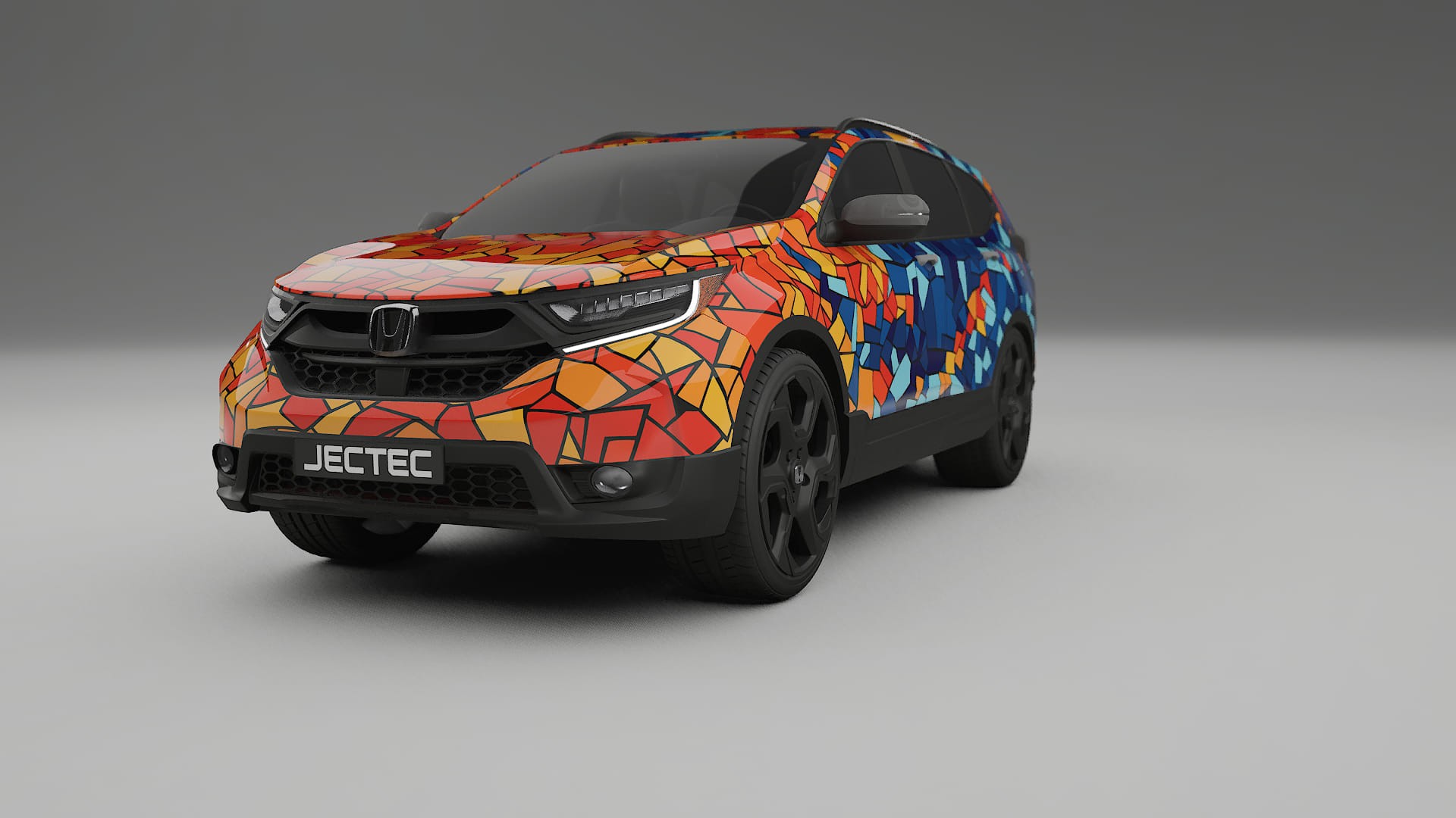 Honda CRV Touring prefacelift pre-LCI BARCELONA – Designad Wrap PPF-sats i utskrivbar polyuretanfilm