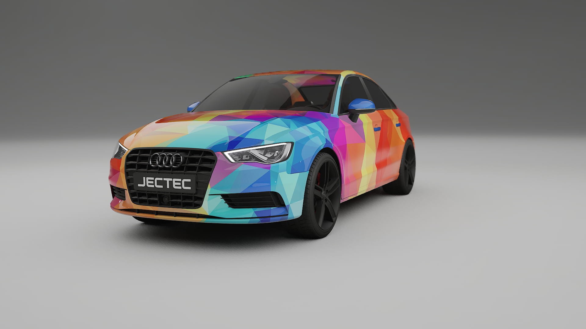 Audi A3 8V sedan prefacelift pre-LCI VECTOR VIBE – Designad Wrap PPF-sats i utskrivbar polyuretanfilm