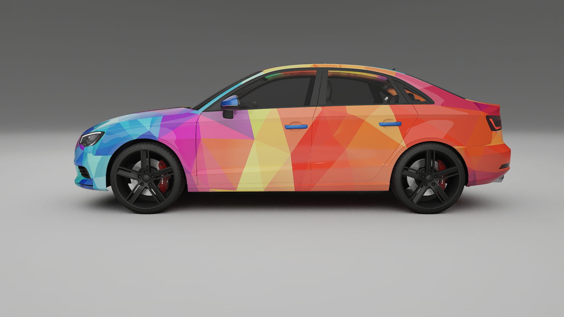 Audi A3 8V sedan prefacelift pre-LCI VECTOR VIBE – Designad Wrap PPF-sats i utskrivbar polyuretanfilm