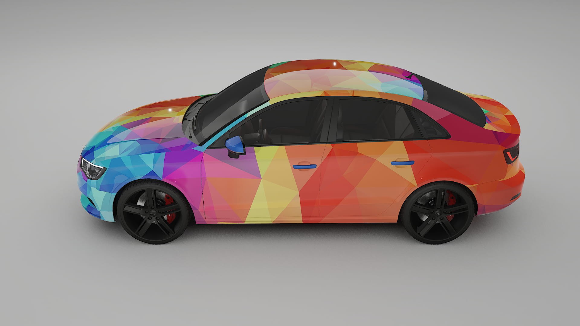 Audi A3 8V sedan prefacelift pre-LCI VECTOR VIBE – Designad Wrap PPF-sats i utskrivbar polyuretanfilm