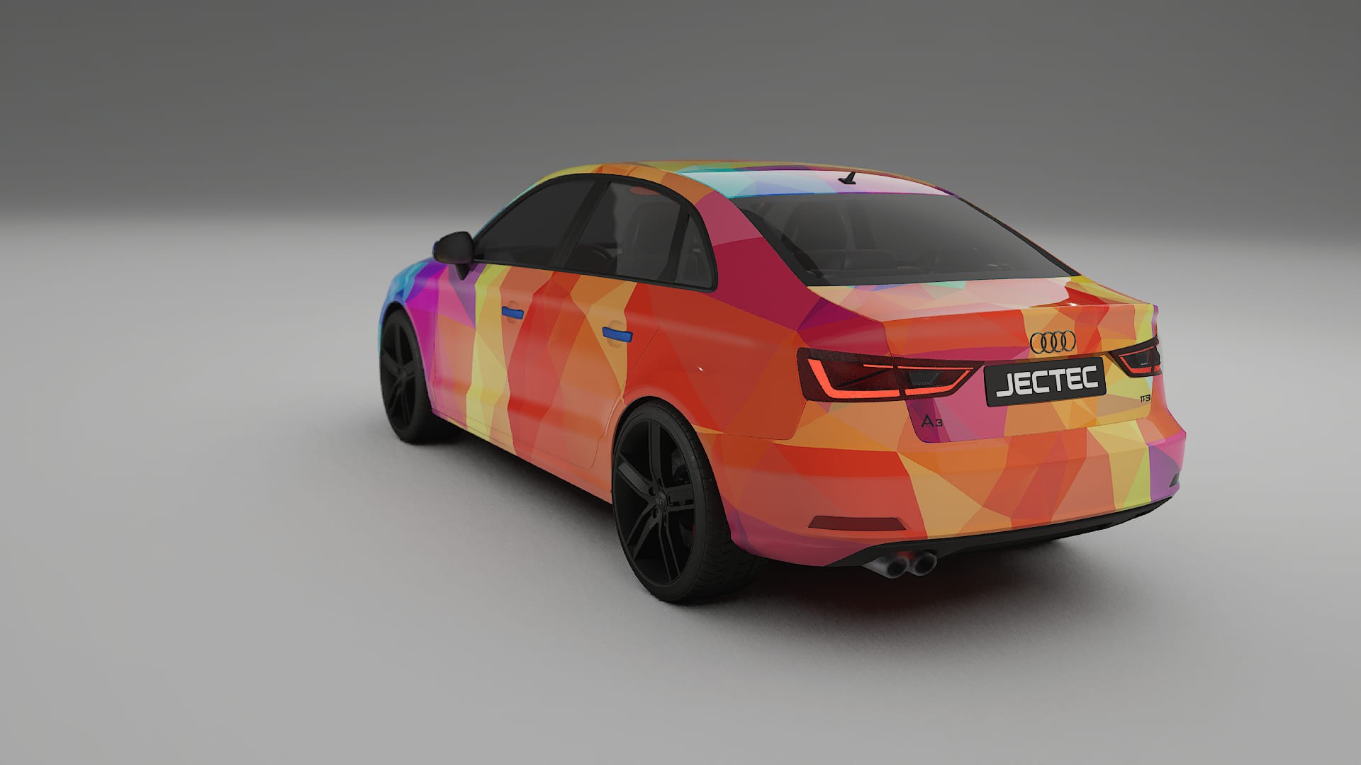 Audi A3 8V sedan prefacelift pre-LCI VECTOR VIBE – Designad Wrap PPF-sats i utskrivbar polyuretanfilm